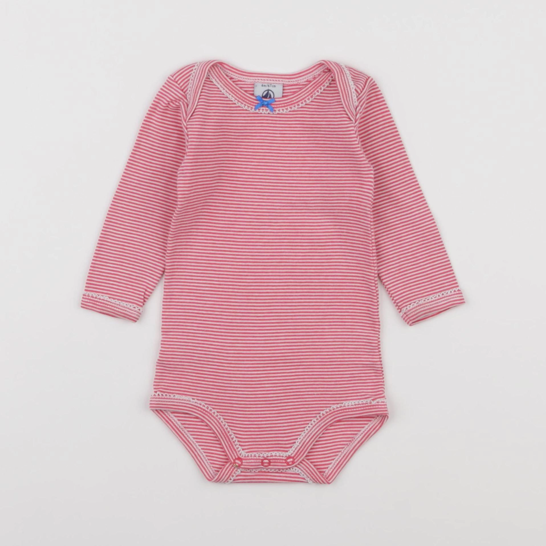 Petit Bateau - body rose - 6 mois