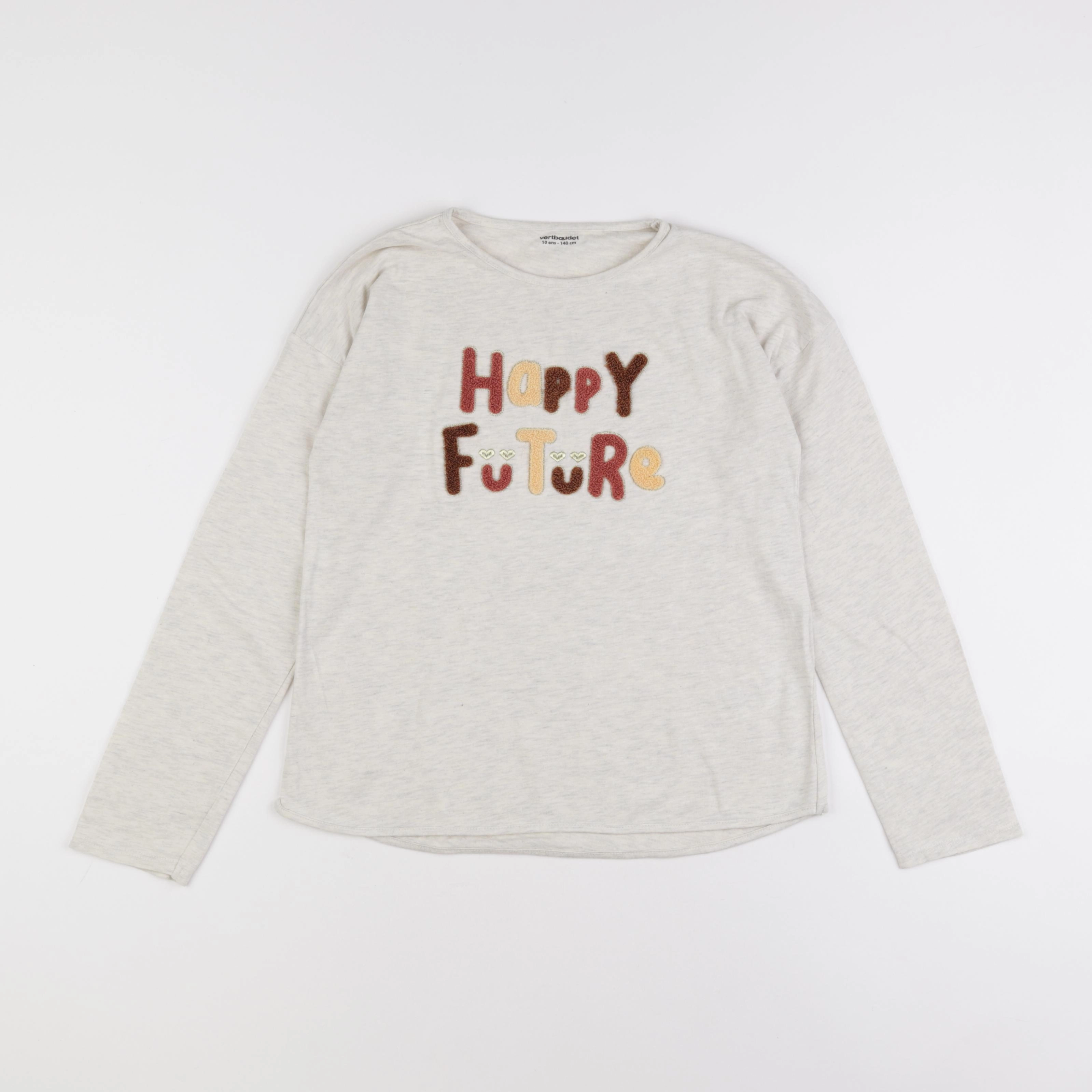 Vertbaudet - tee-shirt beige - 10 ans