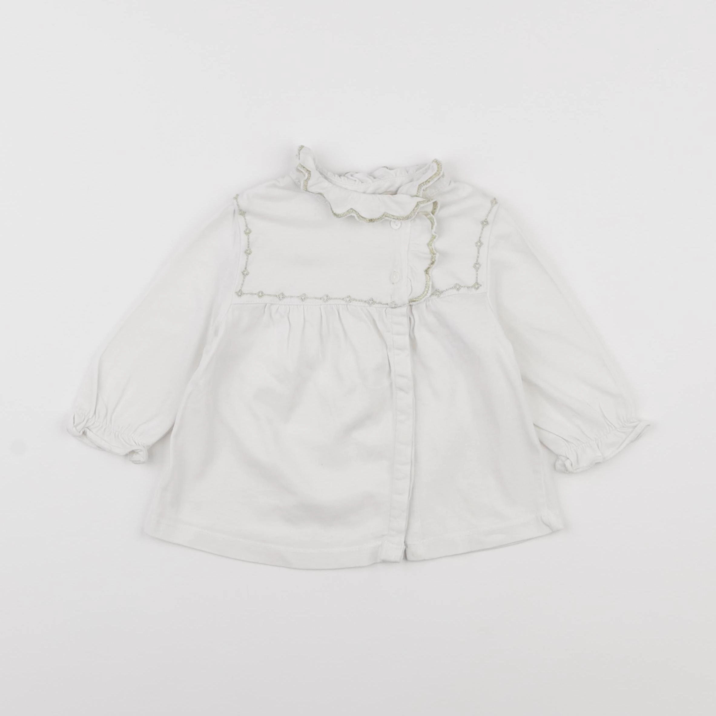 Cyrillus - tee-shirt blanc, or - 9 mois