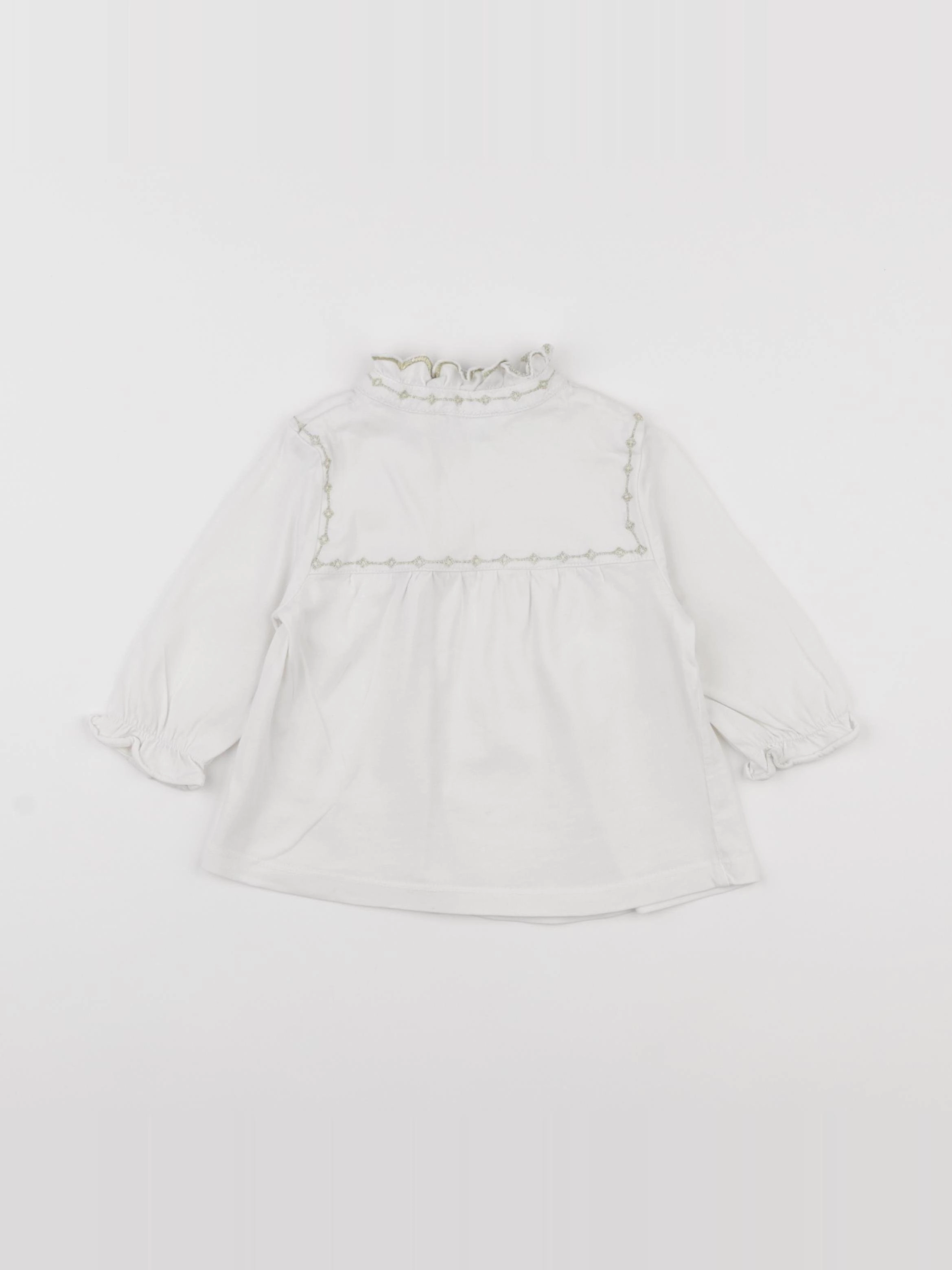 Cyrillus - tee-shirt blanc, or - 9 mois