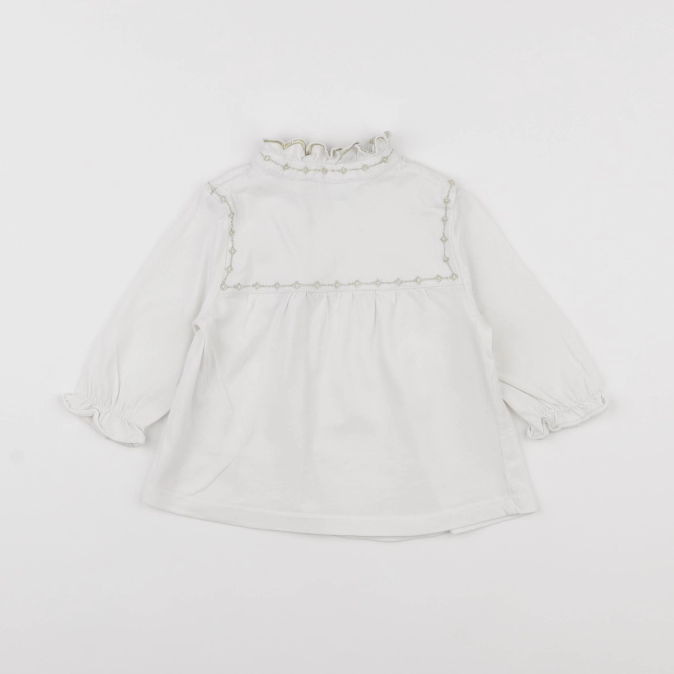 Cyrillus - tee-shirt blanc, or - 9 mois