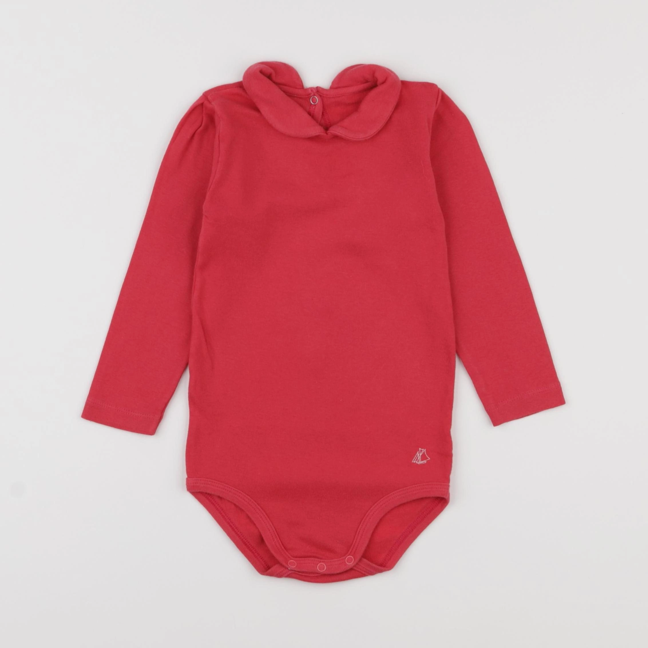 Petit Bateau - body à col rouge - 24 mois