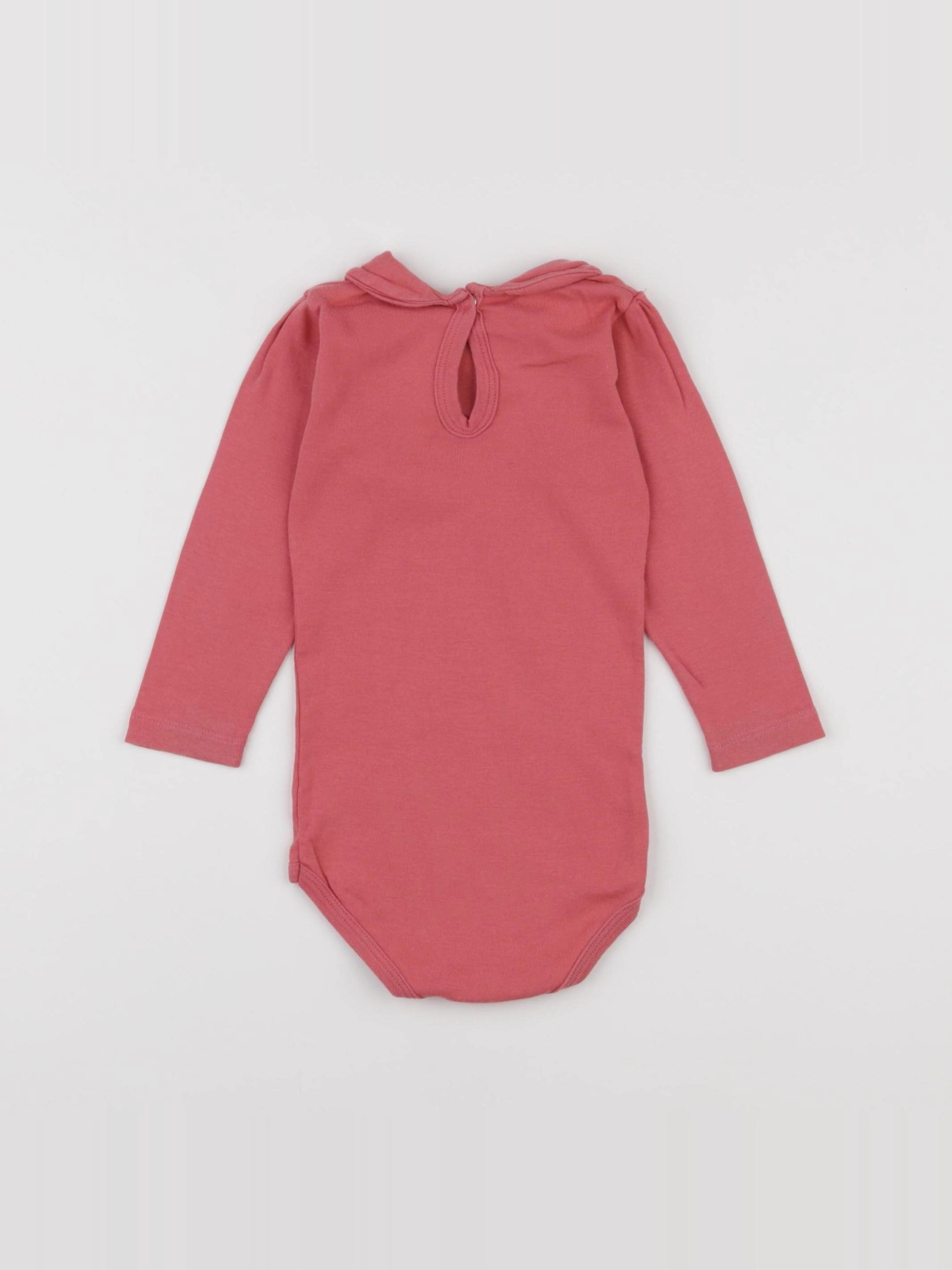 Petit Bateau - body à col rose - 12 mois