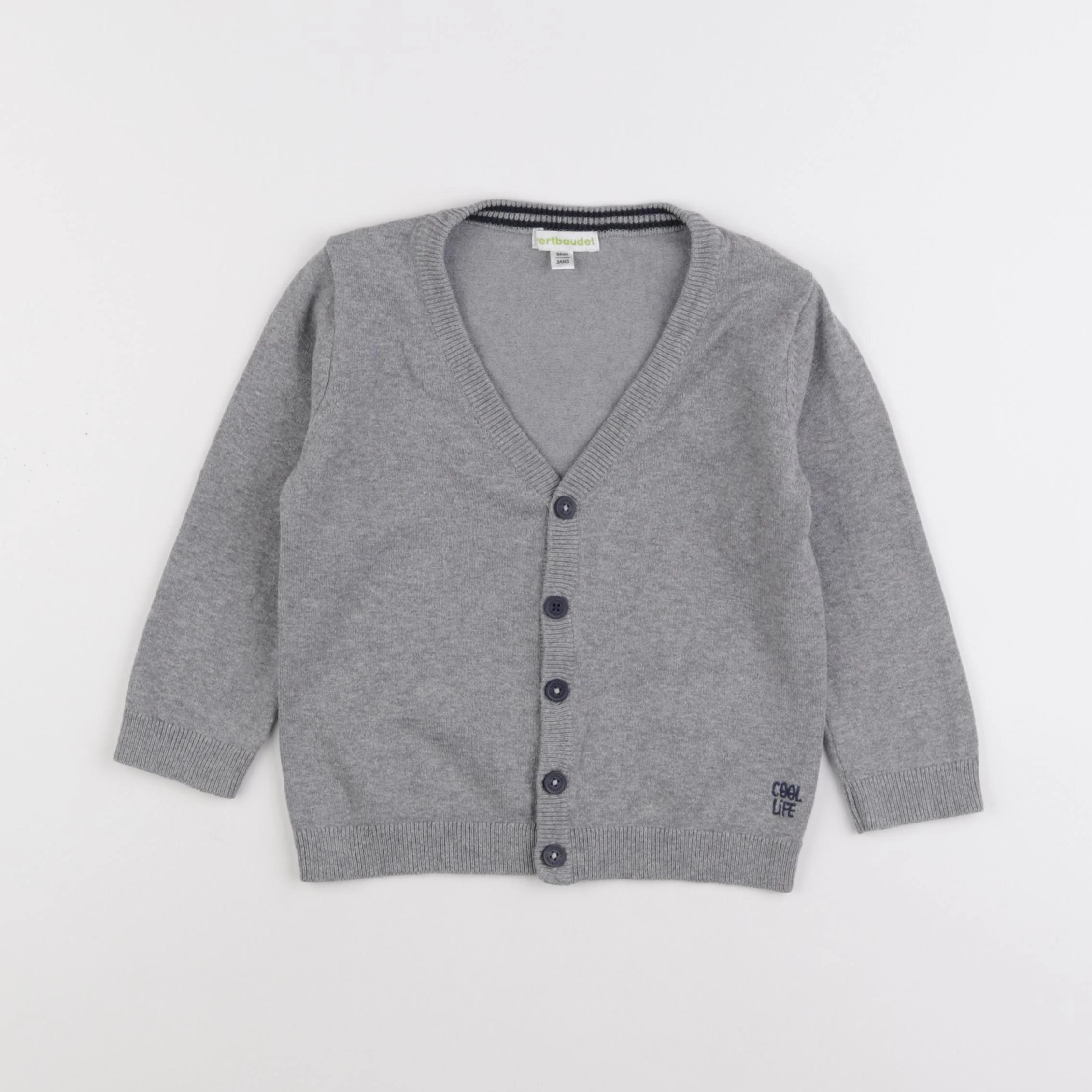 Vertbaudet - gilet gris - 3 ans