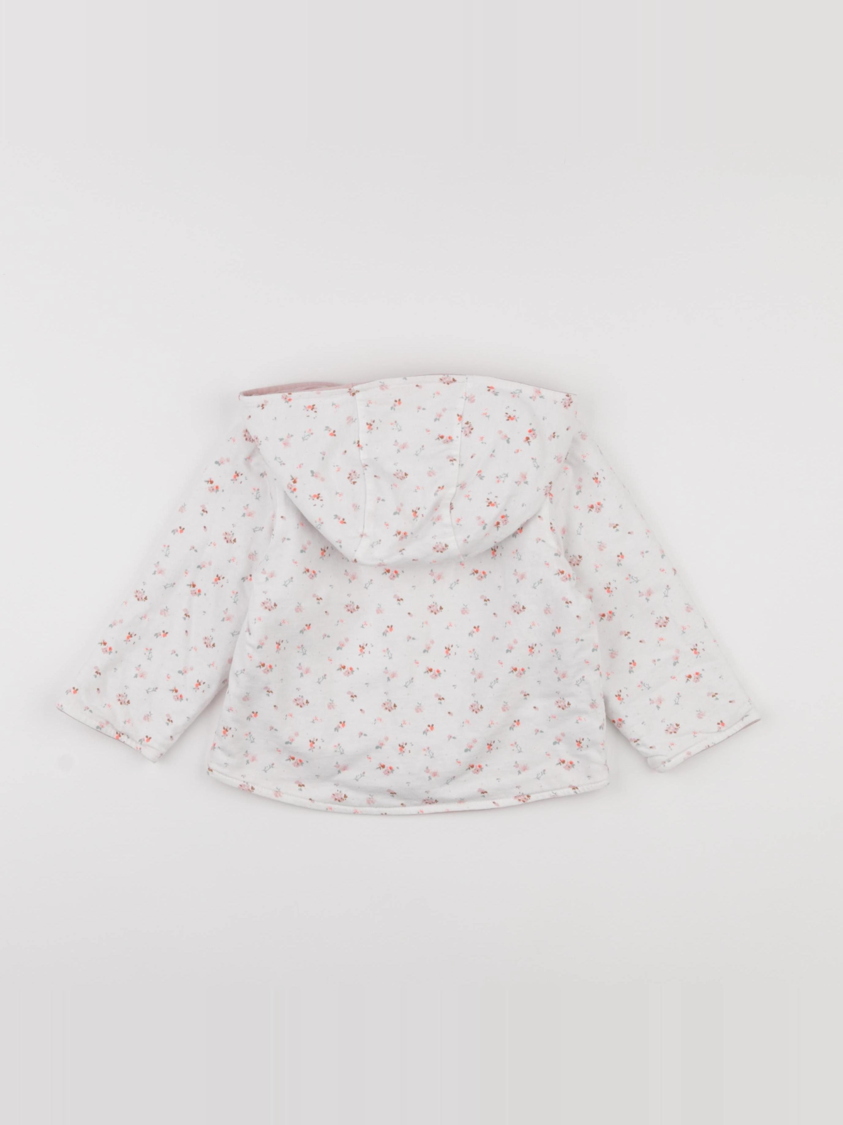 Vertbaudet - veste doublé blanc, rose - 18 mois