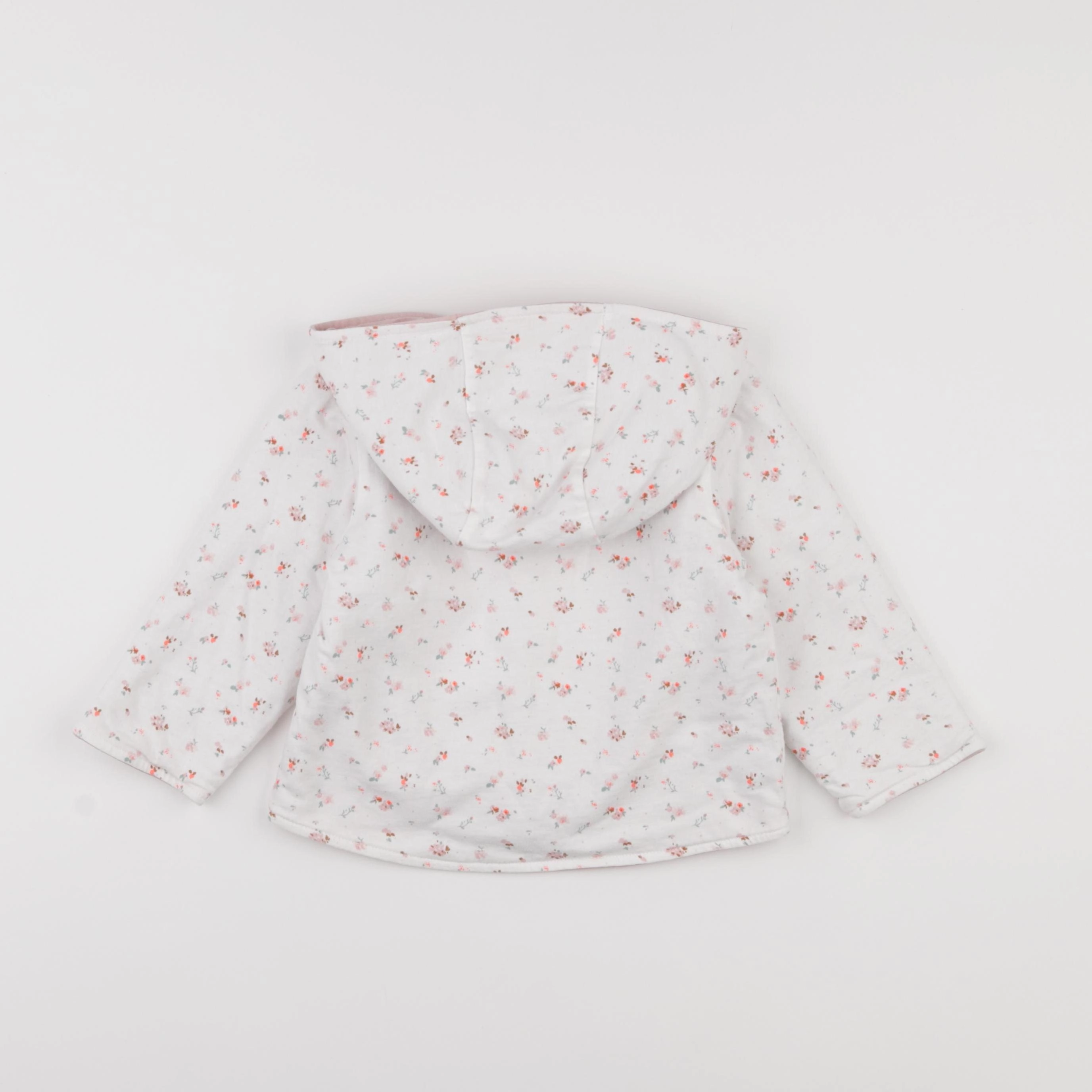 Vertbaudet - veste doublé blanc, rose - 18 mois