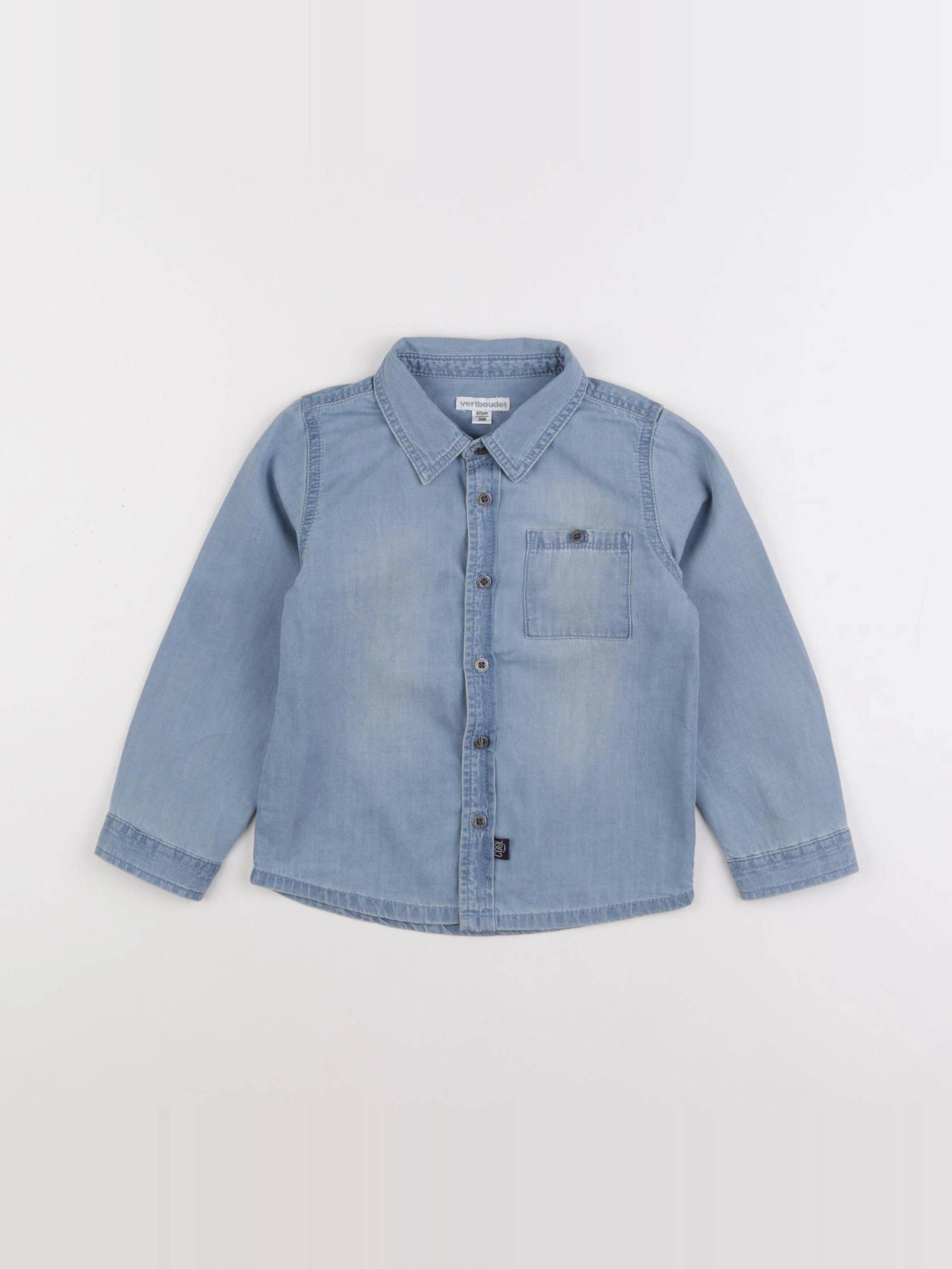Vertbaudet - chemise bleu - 36 mois