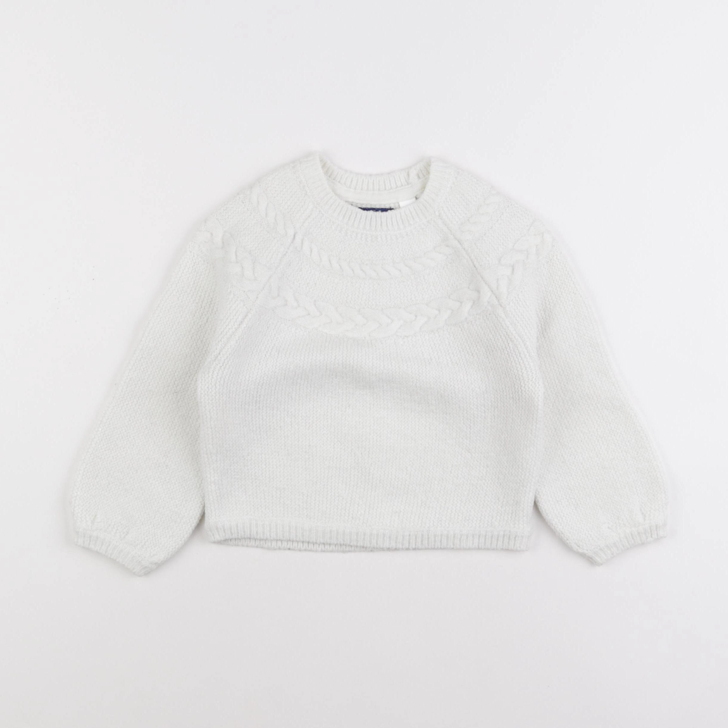 Okaidi - pull blanc - 3 ans
