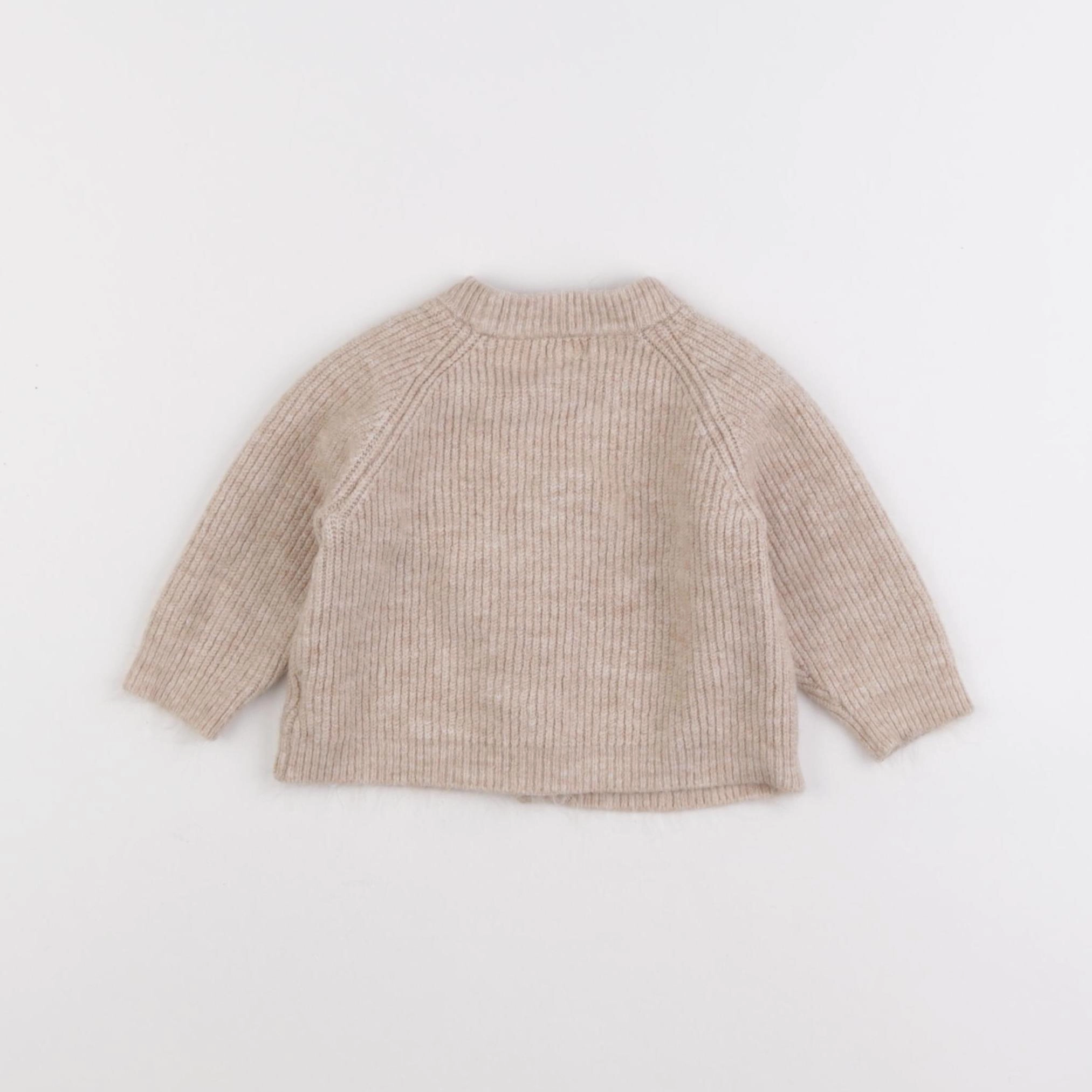 Vertbaudet - gilet beige - 9 mois
