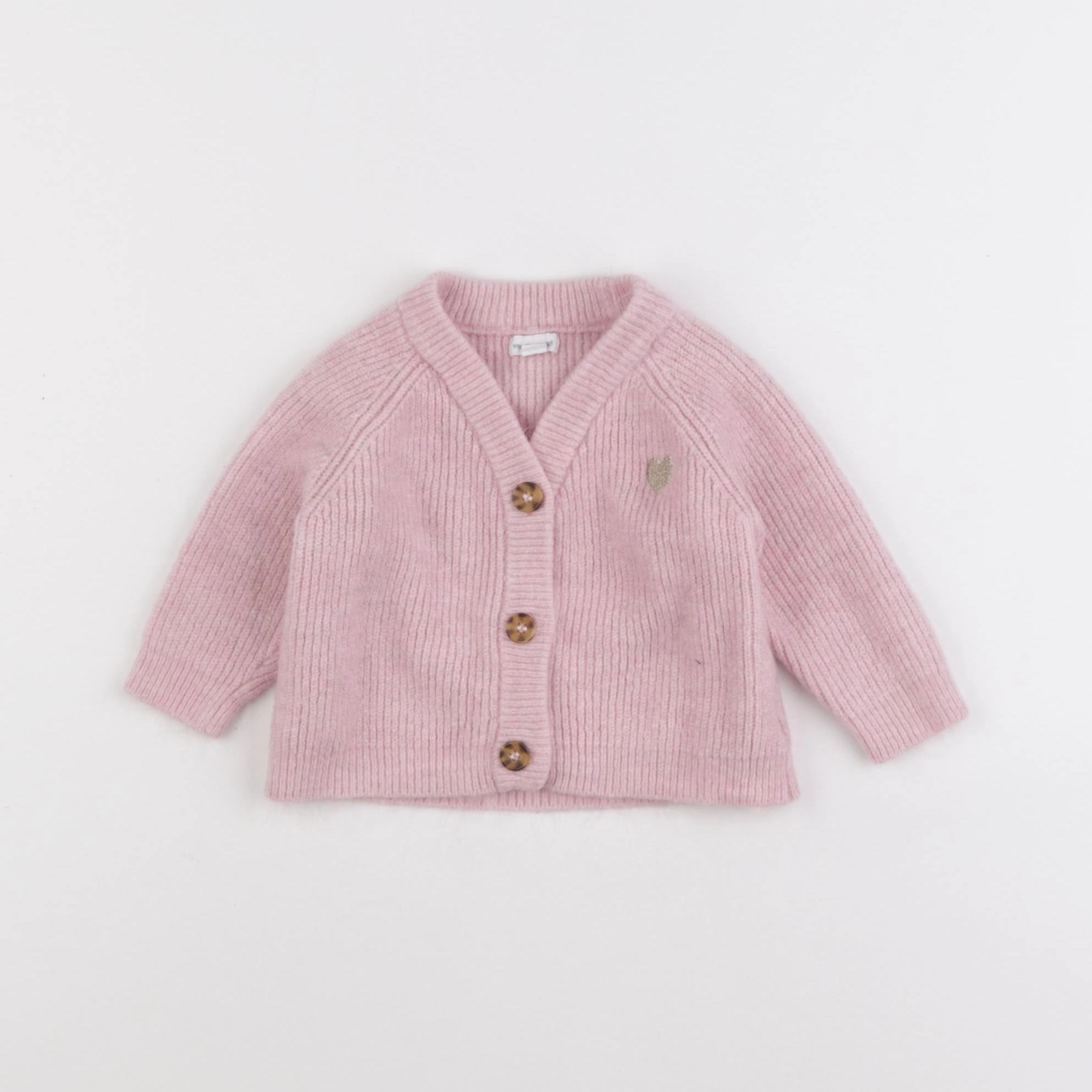 Vertbaudet - gilet rose - 9 mois