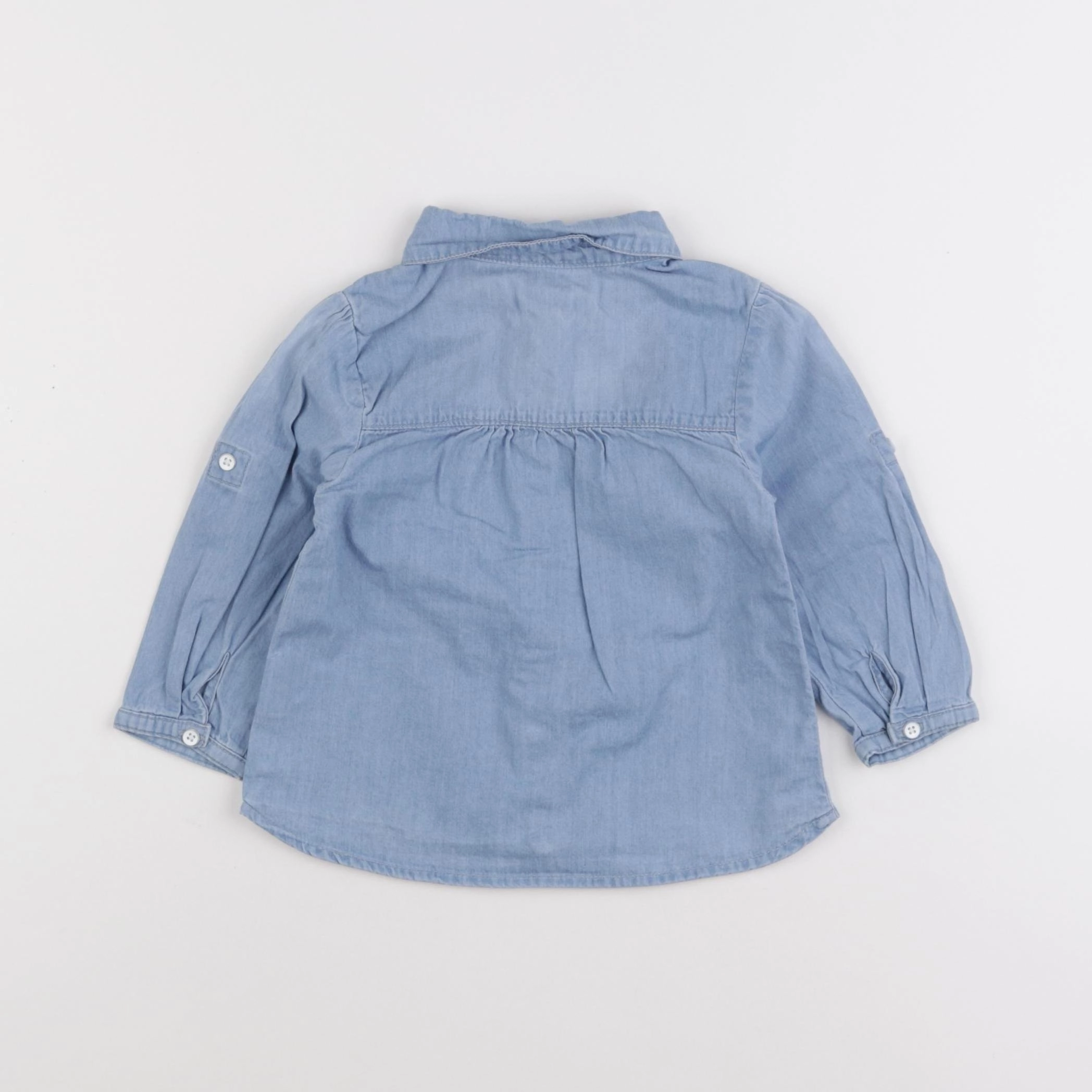 Vertbaudet - chemise bleu - 12 mois