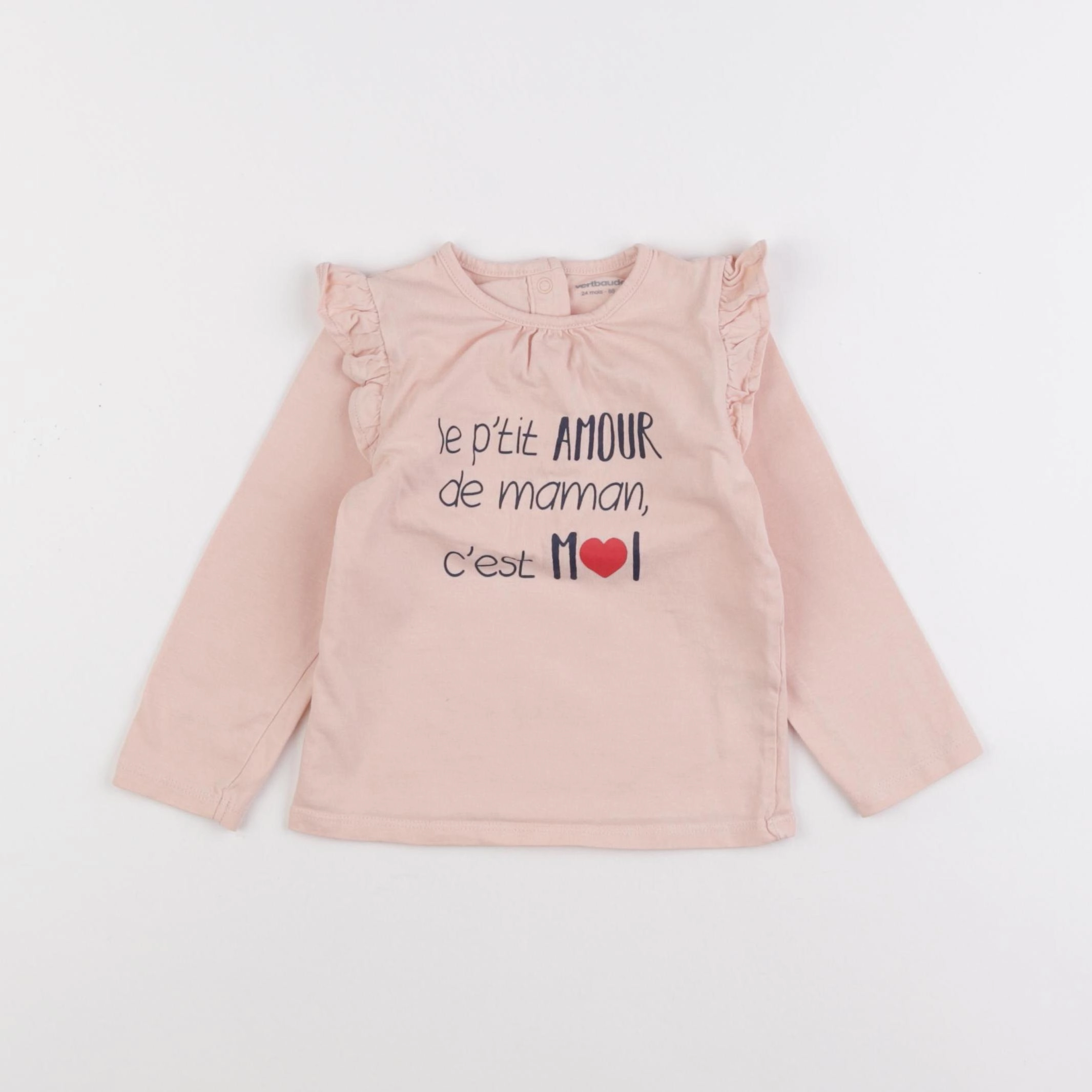 Vertbaudet - tee-shirt rose - 24 mois