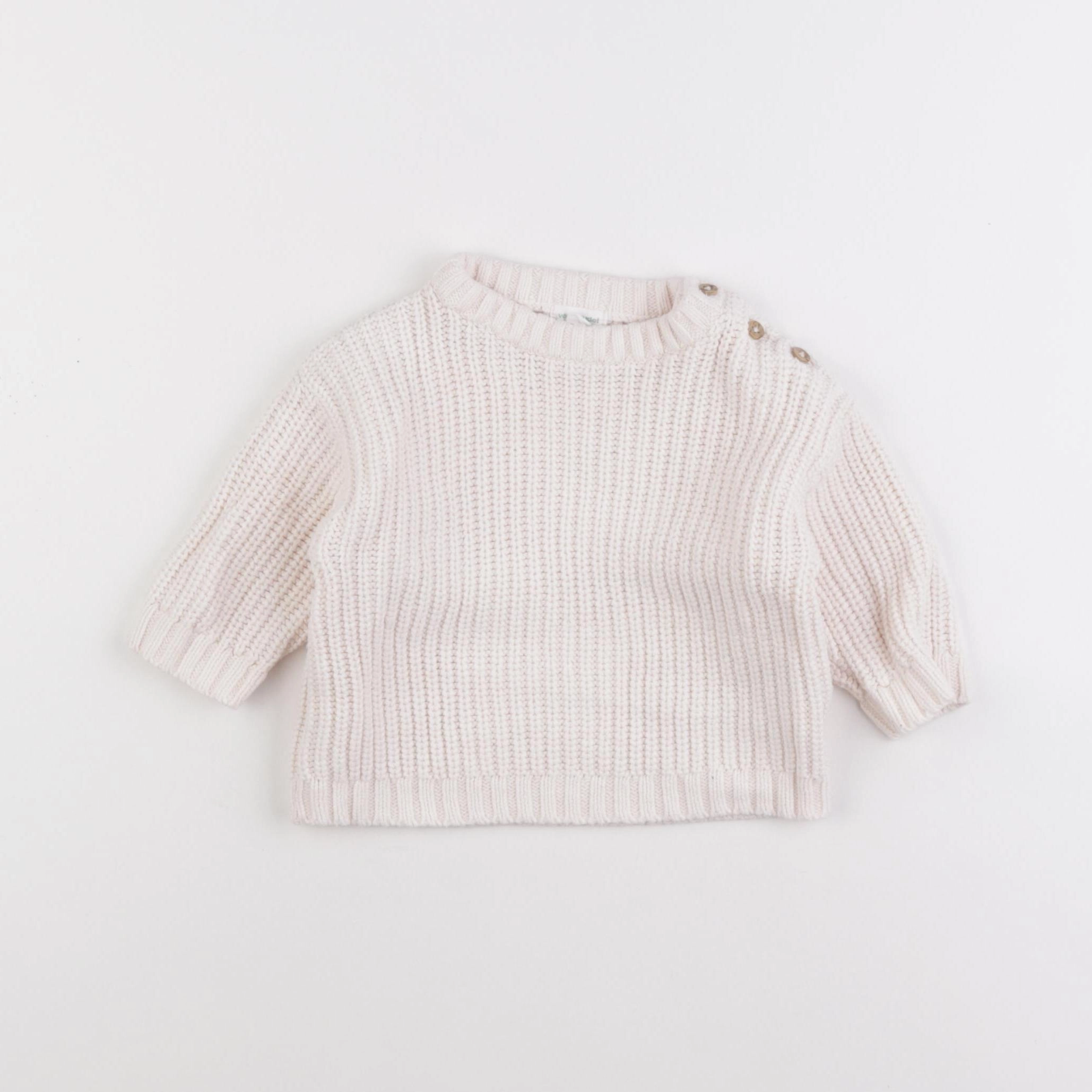 Vertbaudet - pull blanc - 9 mois