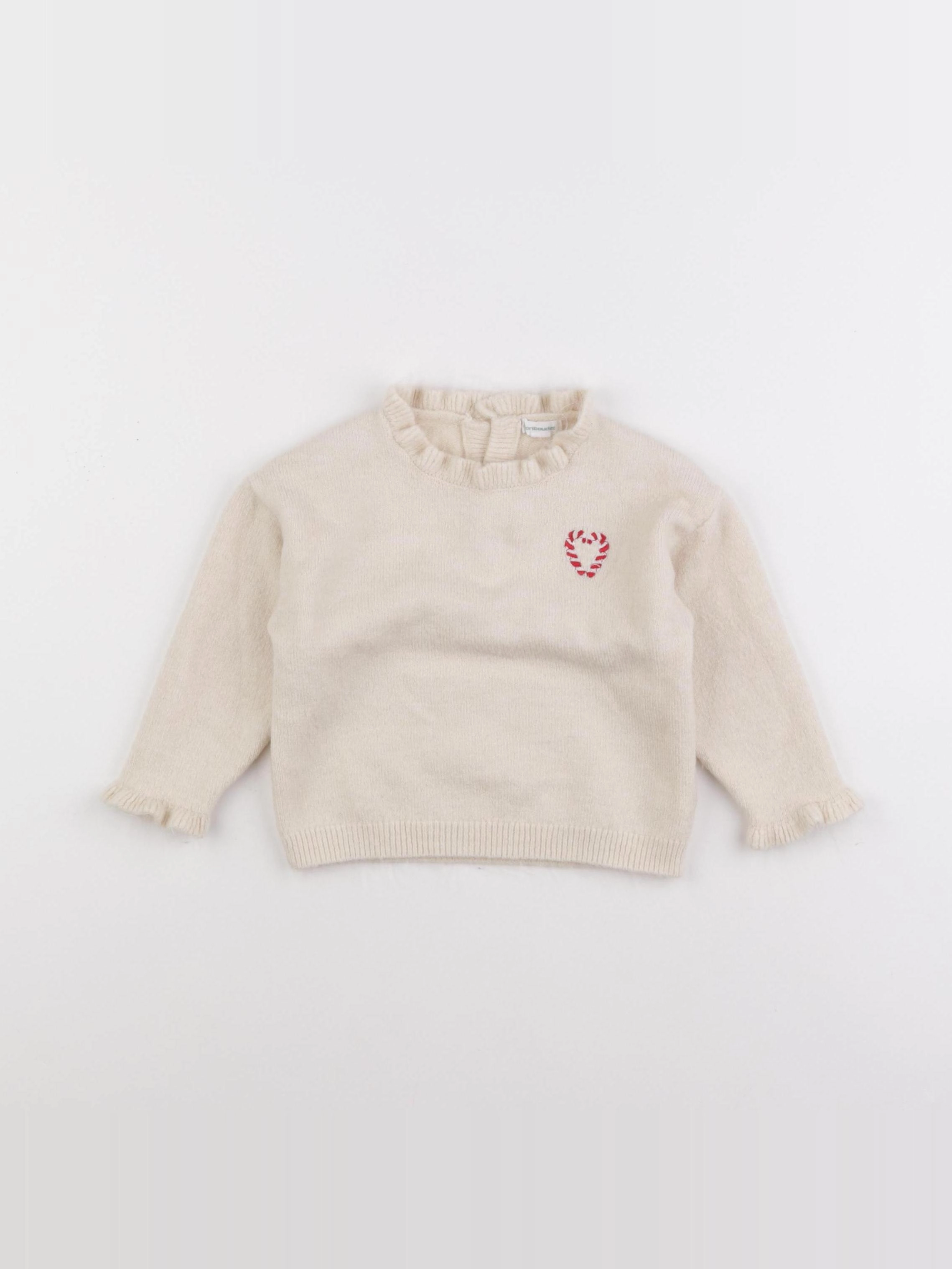 Vertbaudet - pull beige - 18 mois