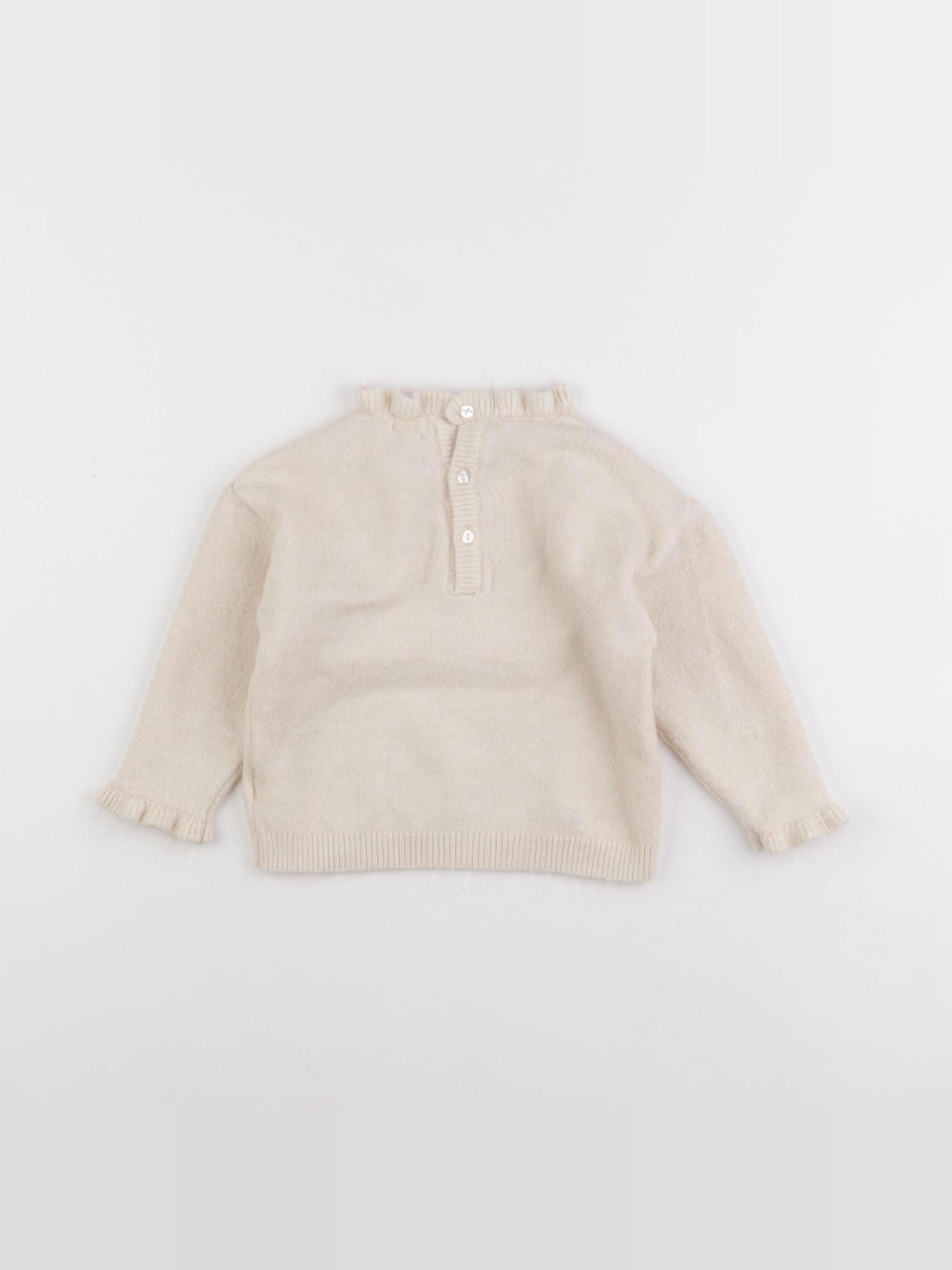 Vertbaudet - pull beige - 18 mois
