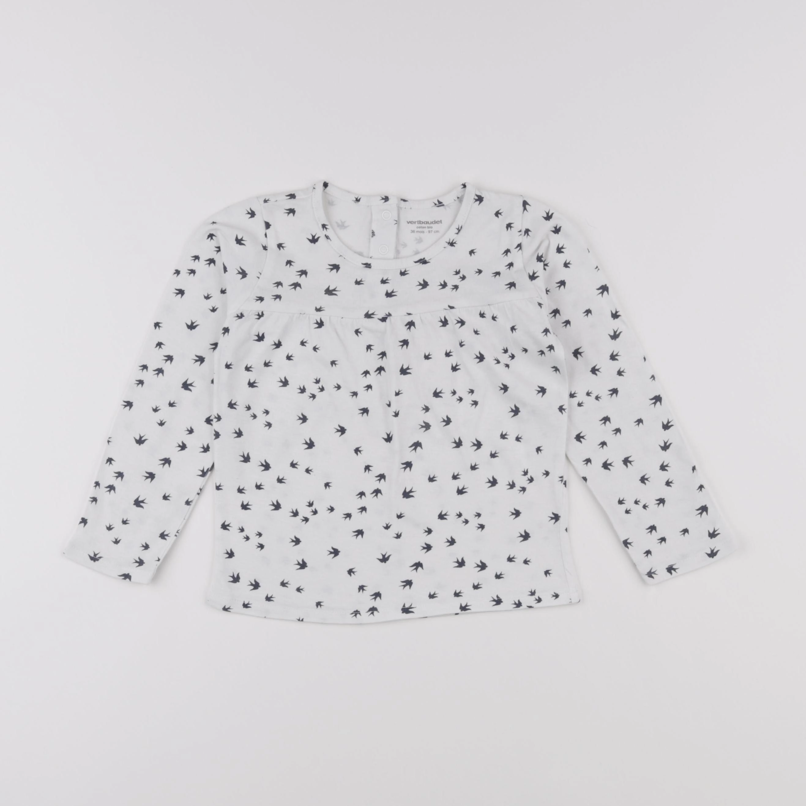 Vertbaudet - tee-shirt bleu, blanc - 36 mois