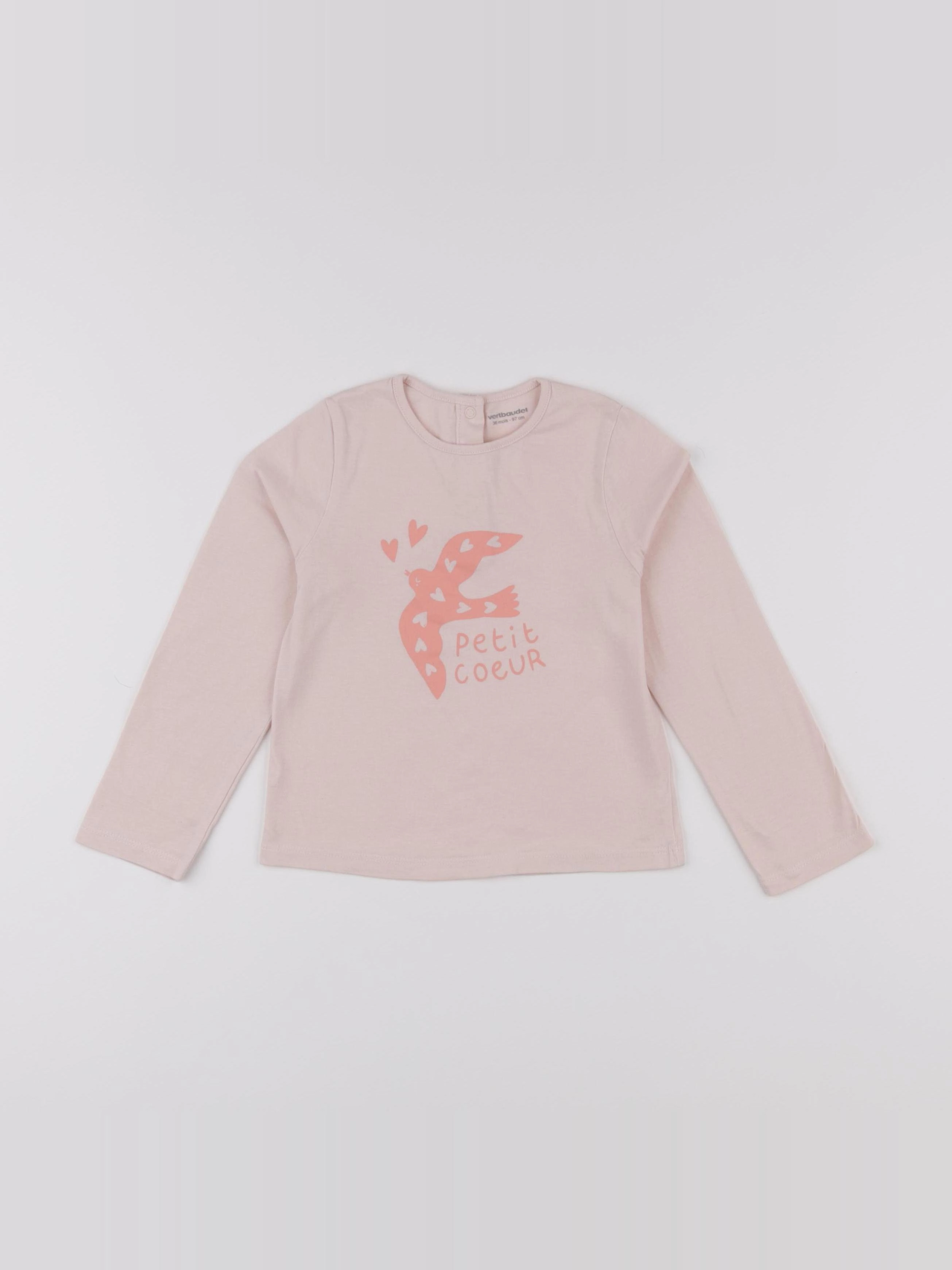Vertbaudet - tee-shirt rose - 36 mois