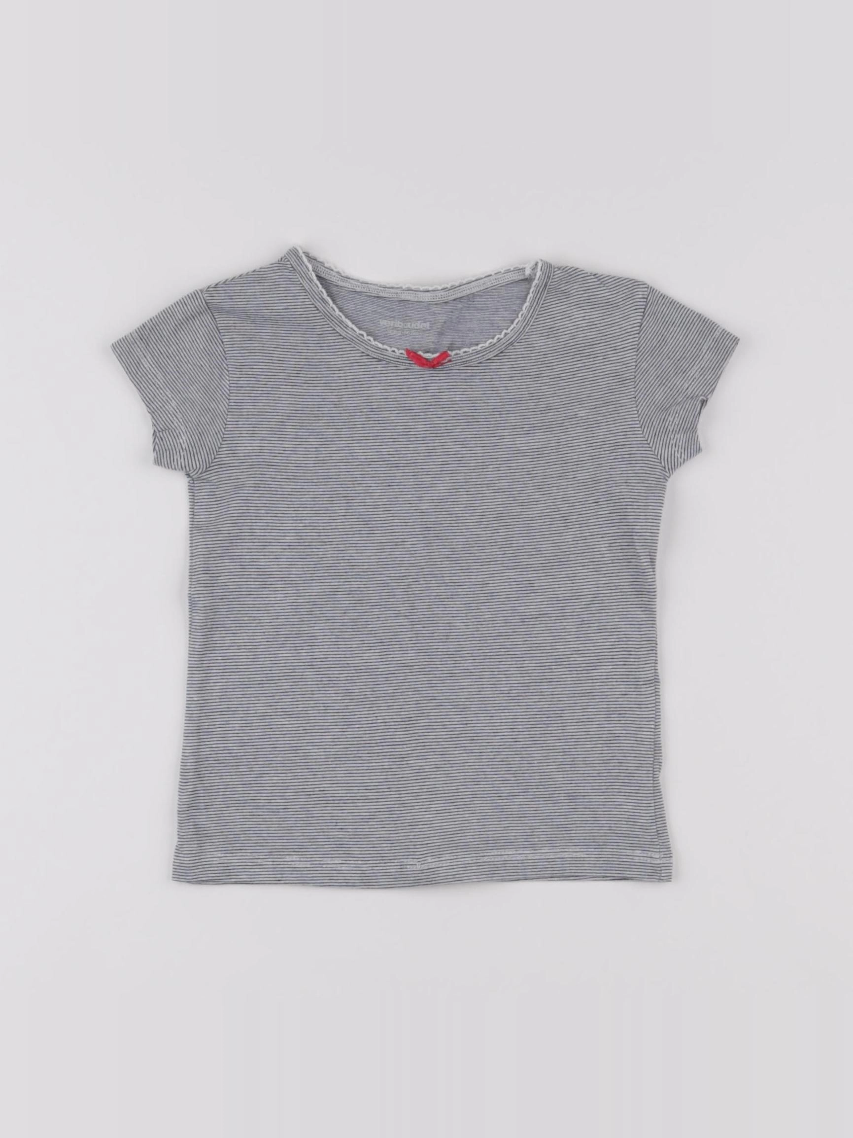 Vertbaudet - maillot de corps blanc, gris - 2 ans