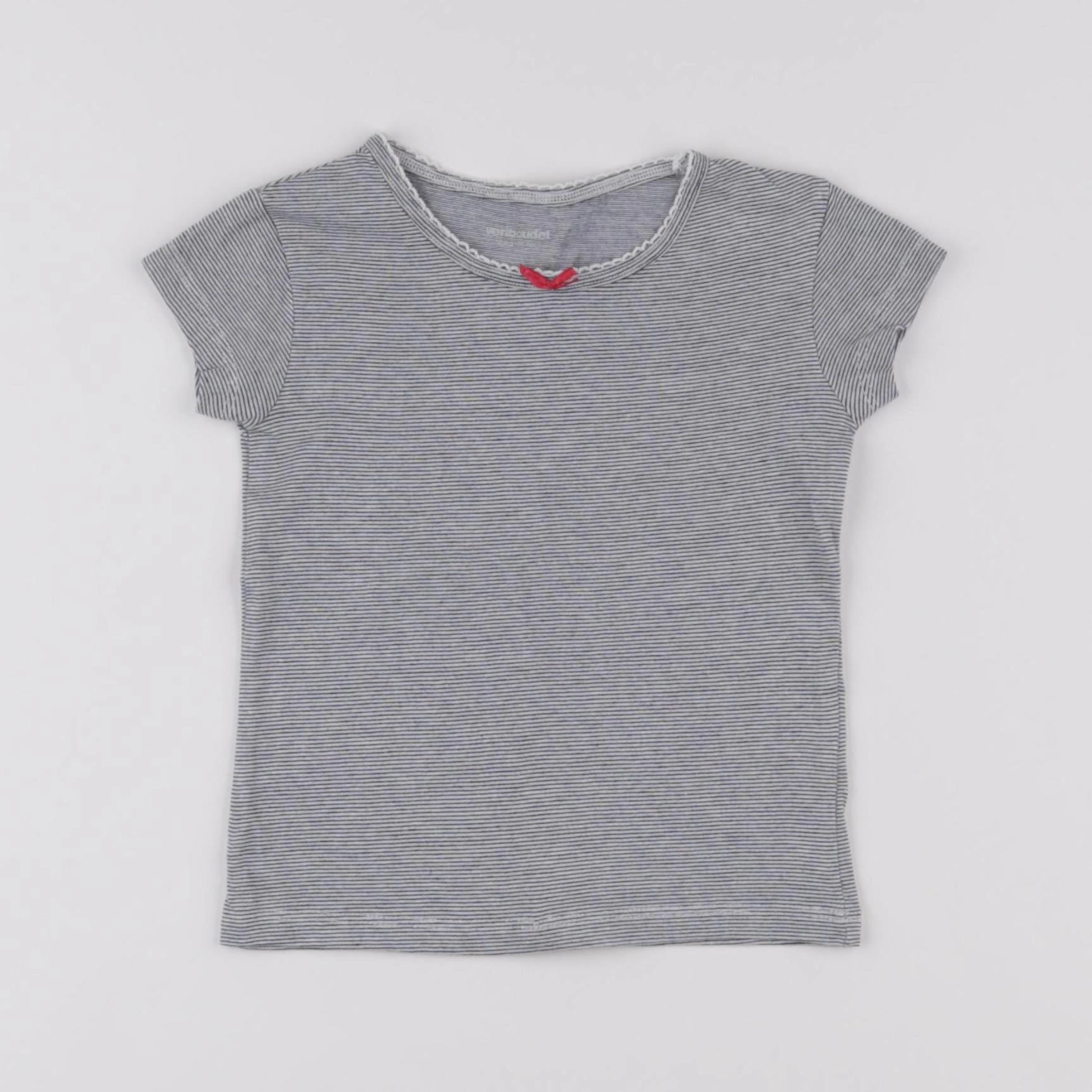 Vertbaudet - maillot de corps blanc, gris - 2 ans