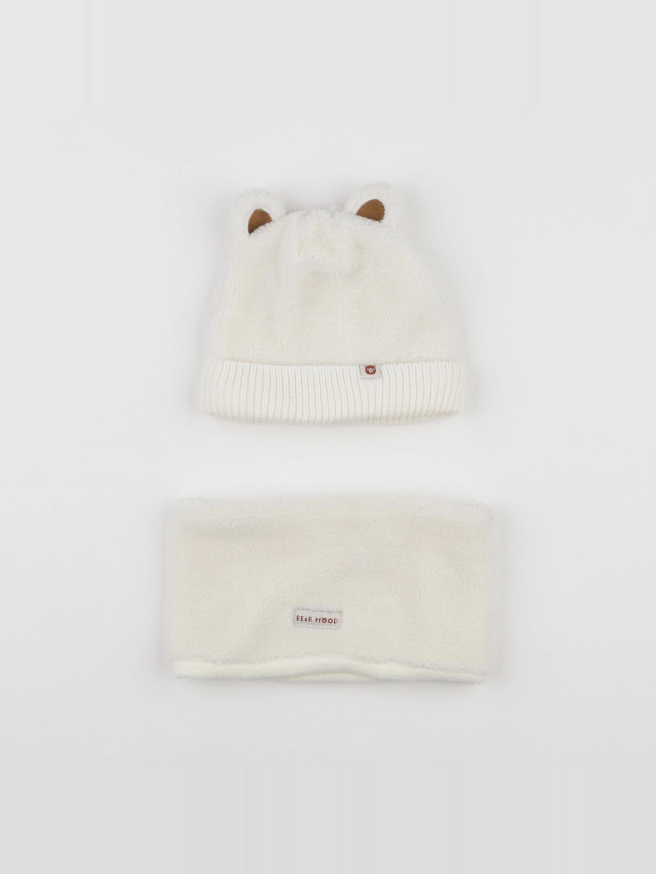 Vertbaudet - ensemble bonnet/tour de cou beige - 12/18 mois