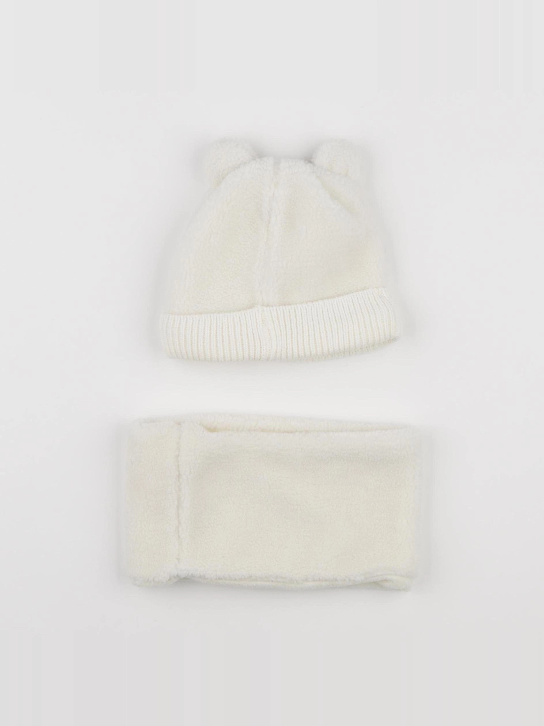 Vertbaudet - ensemble bonnet/tour de cou beige - 12/18 mois