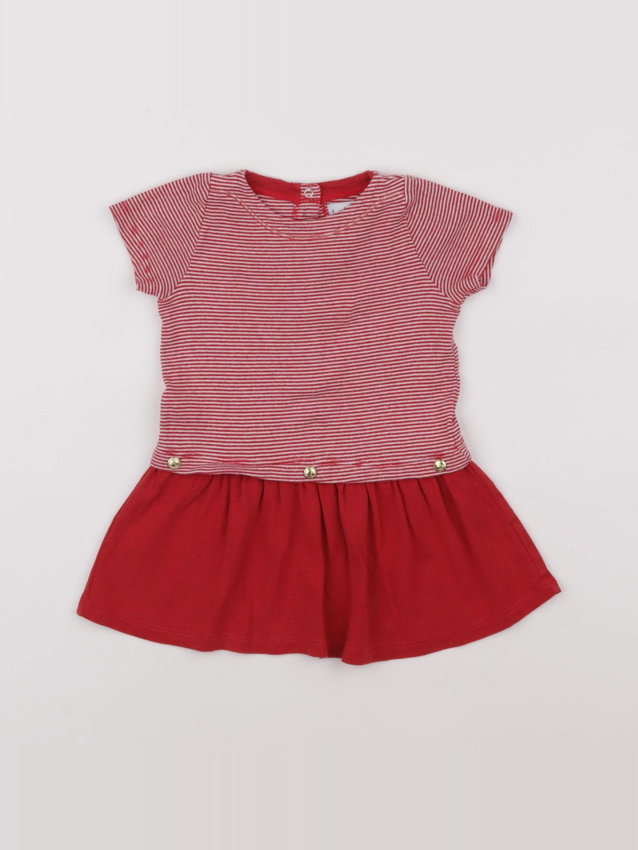 Petit Bateau - robe rouge - 12 mois