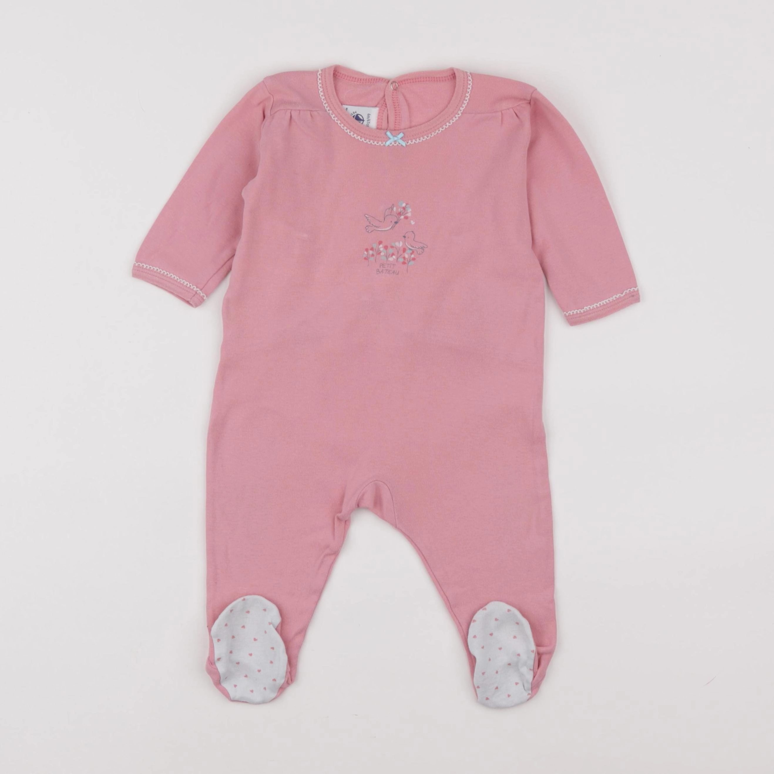 Petit Bateau - pyjama coton rose - 6 mois