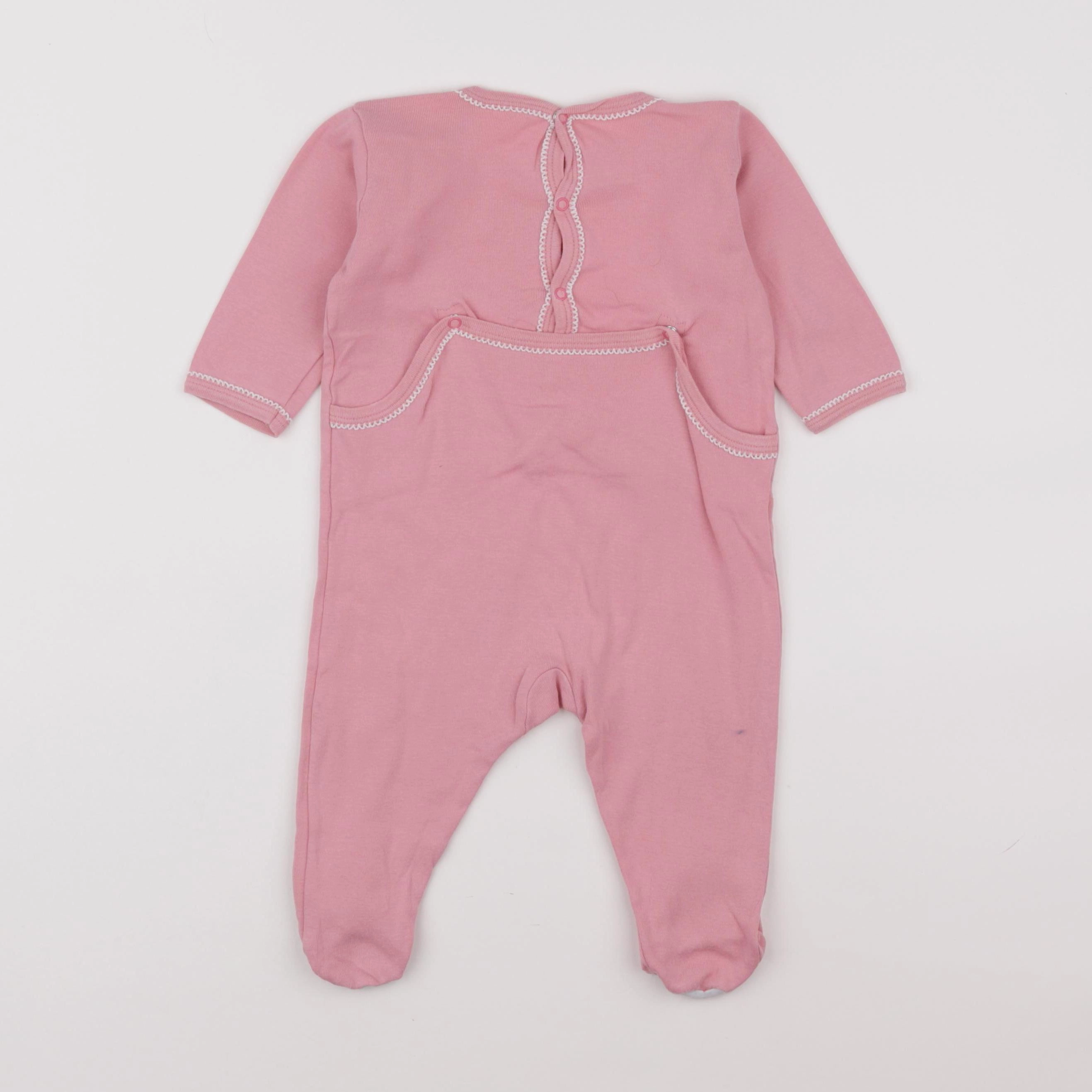 Petit Bateau - pyjama coton rose - 6 mois