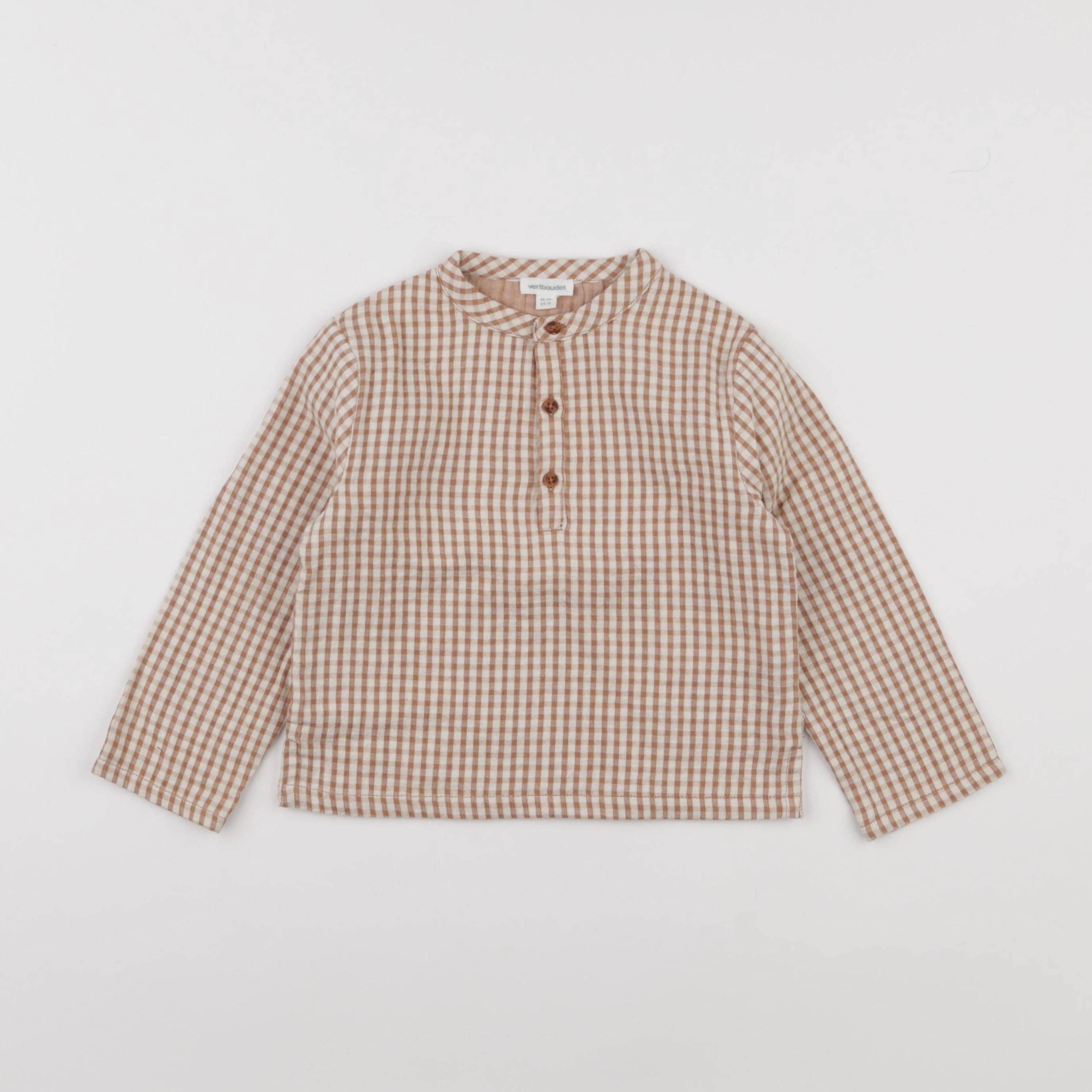 Vertbaudet - chemise beige, marron - 24 mois