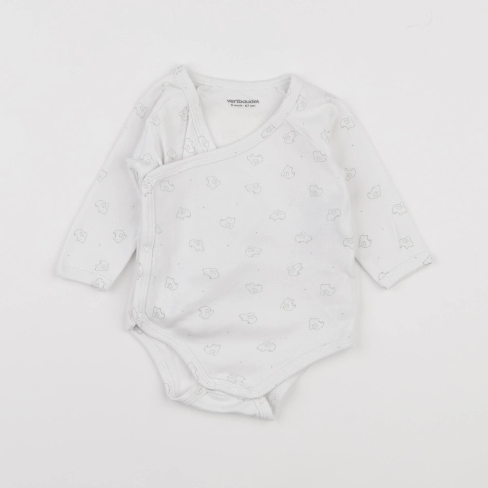 Vertbaudet - body blanc - 6 mois