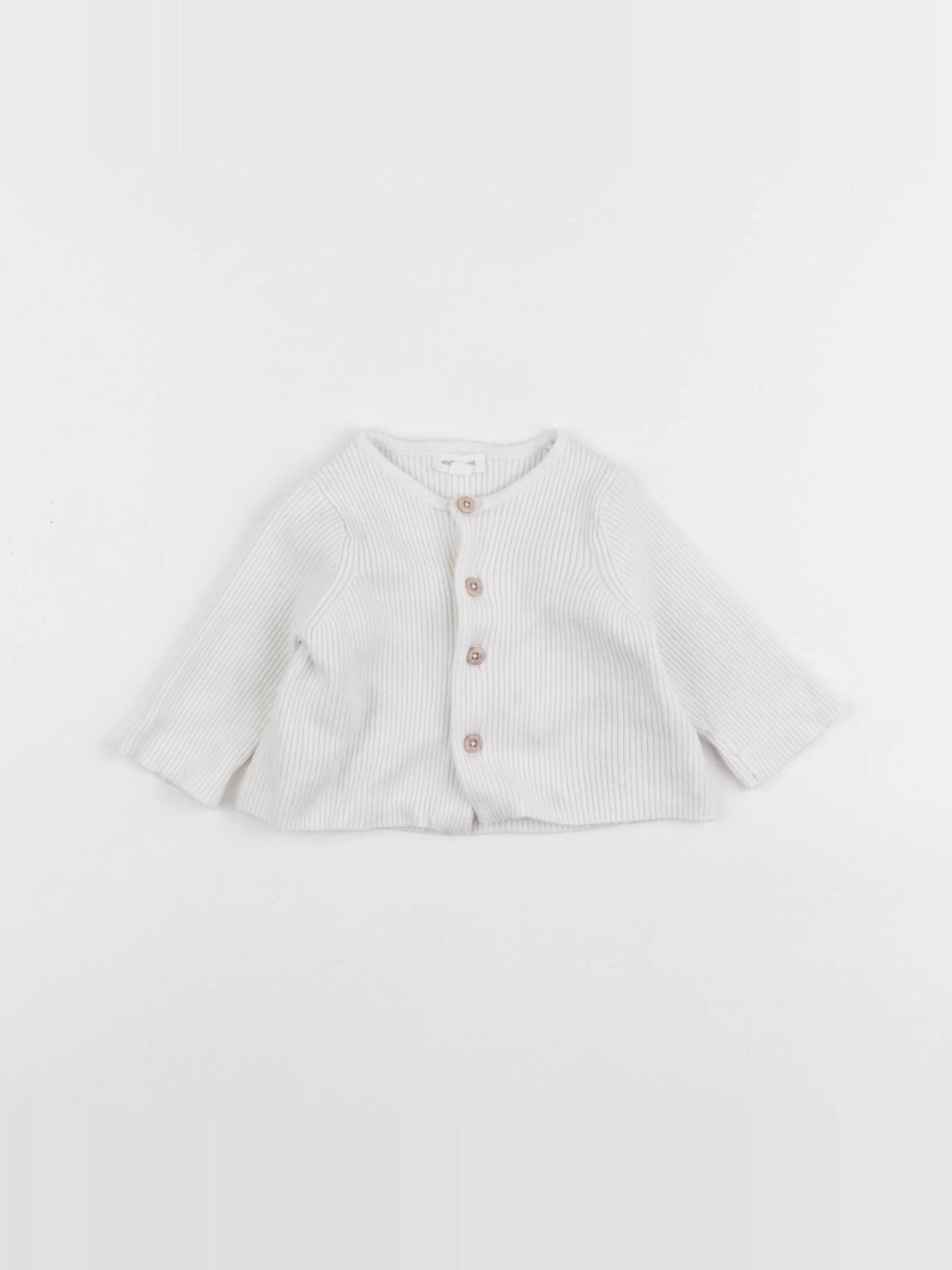 Vertbaudet - gilet blanc - 1 mois