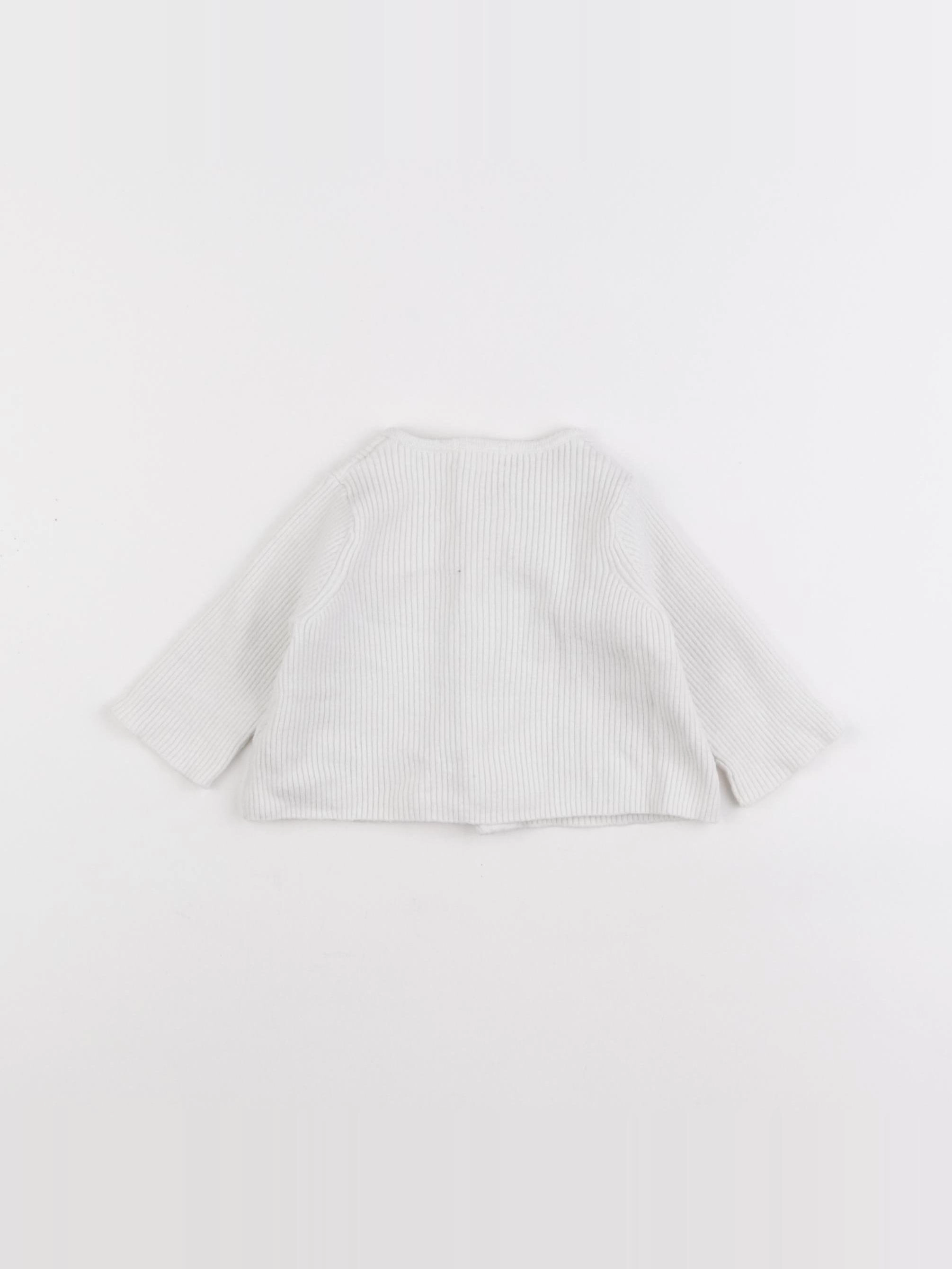 Vertbaudet - gilet blanc - 1 mois
