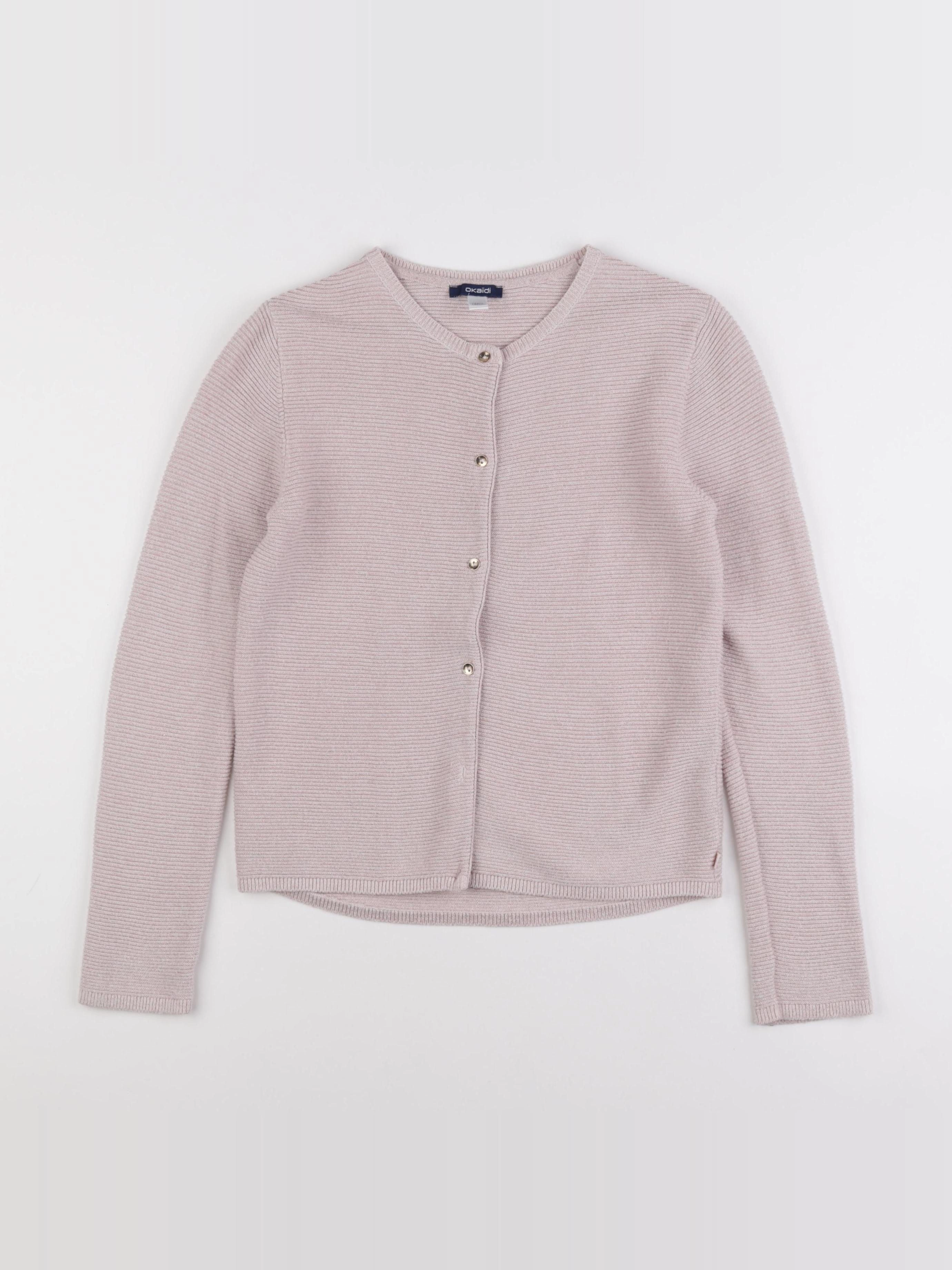 Okaidi - gilet rose, or - 12 ans
