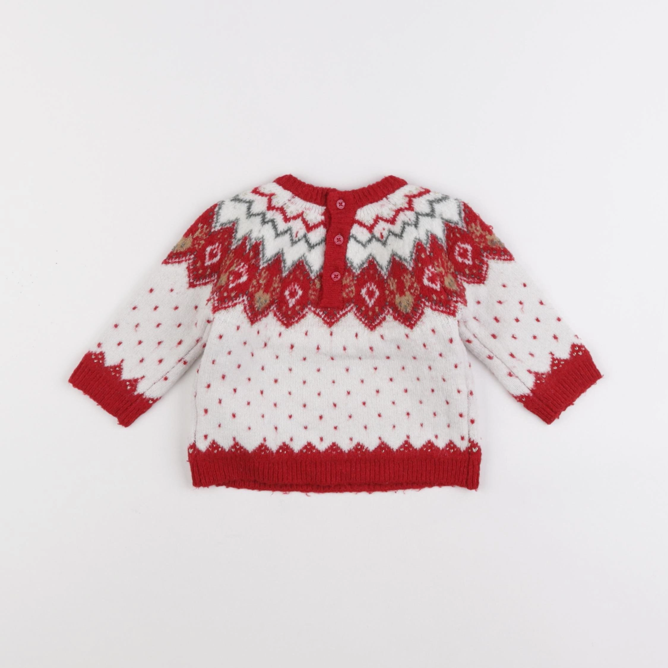 Vertbaudet - pull rouge - 6 mois