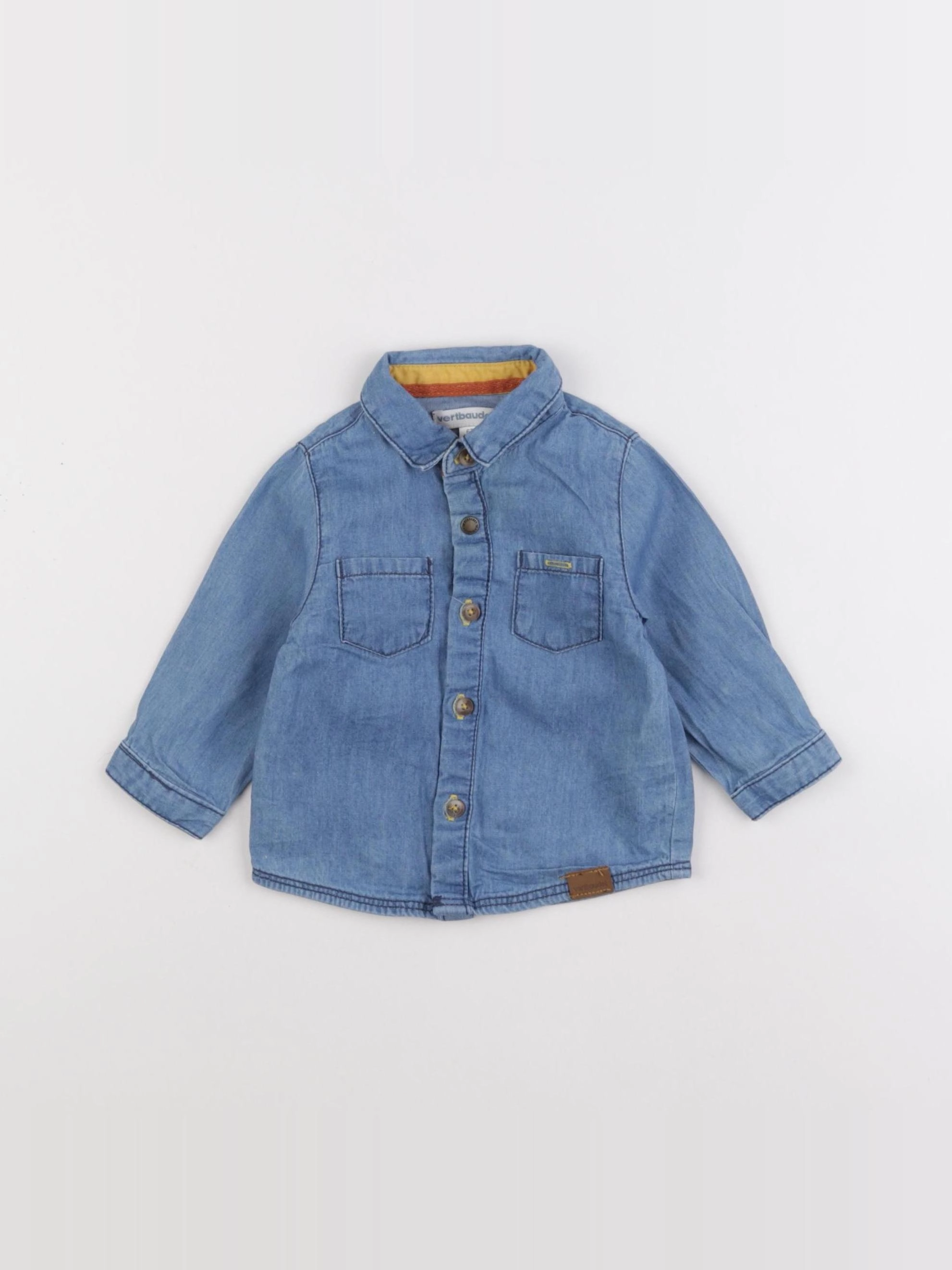 Vertbaudet - chemise bleu - 6 mois