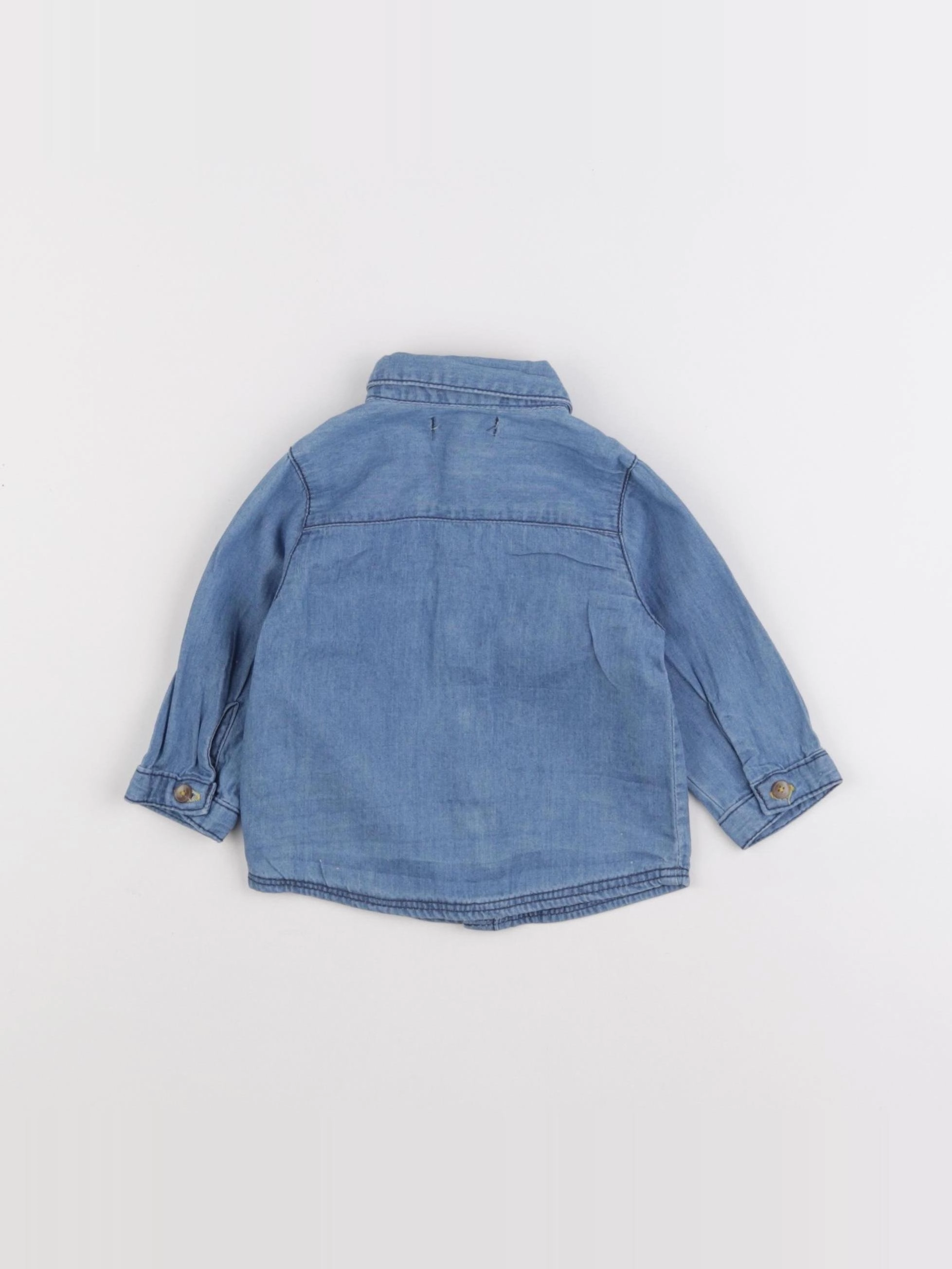 Vertbaudet - chemise bleu - 6 mois