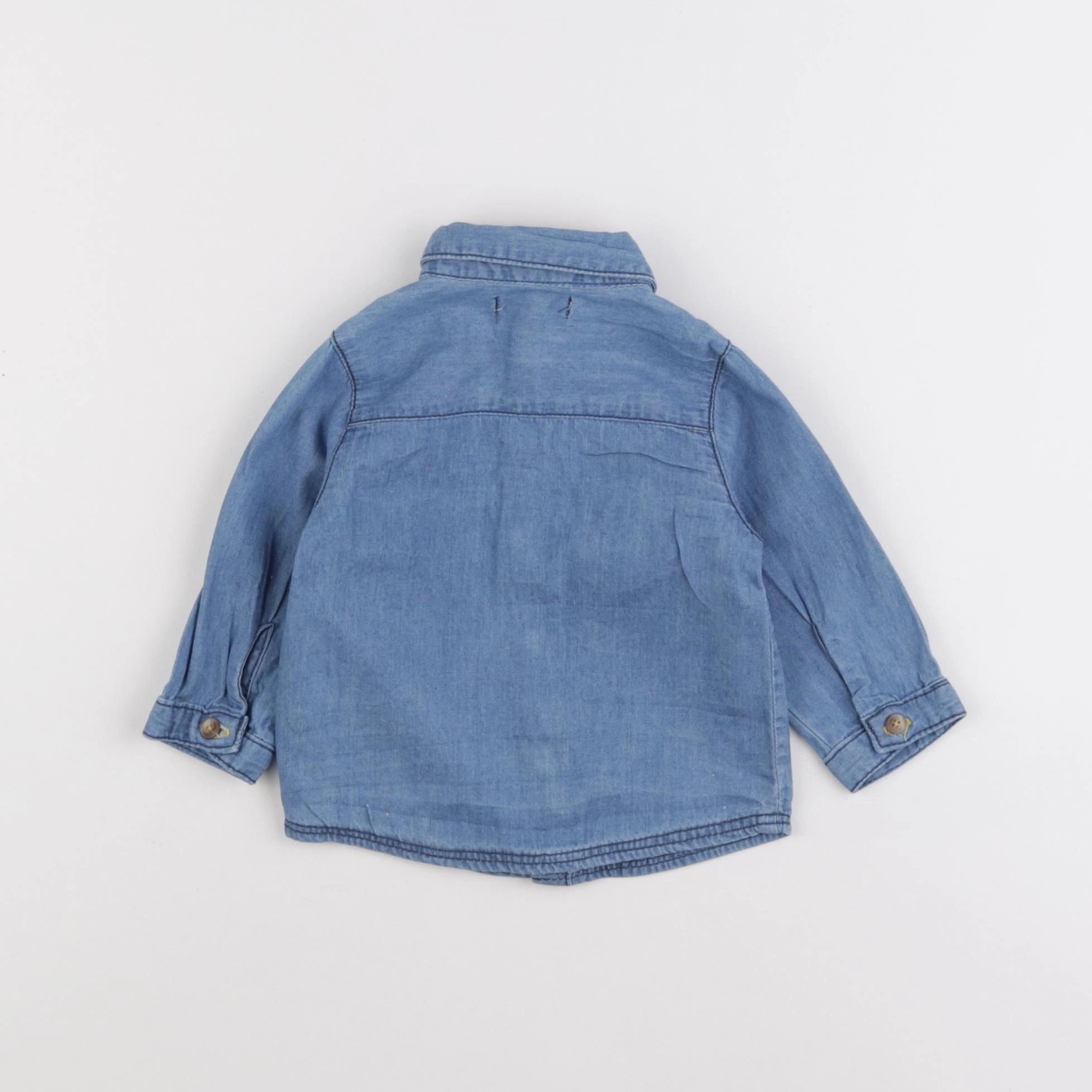 Vertbaudet - chemise bleu - 6 mois