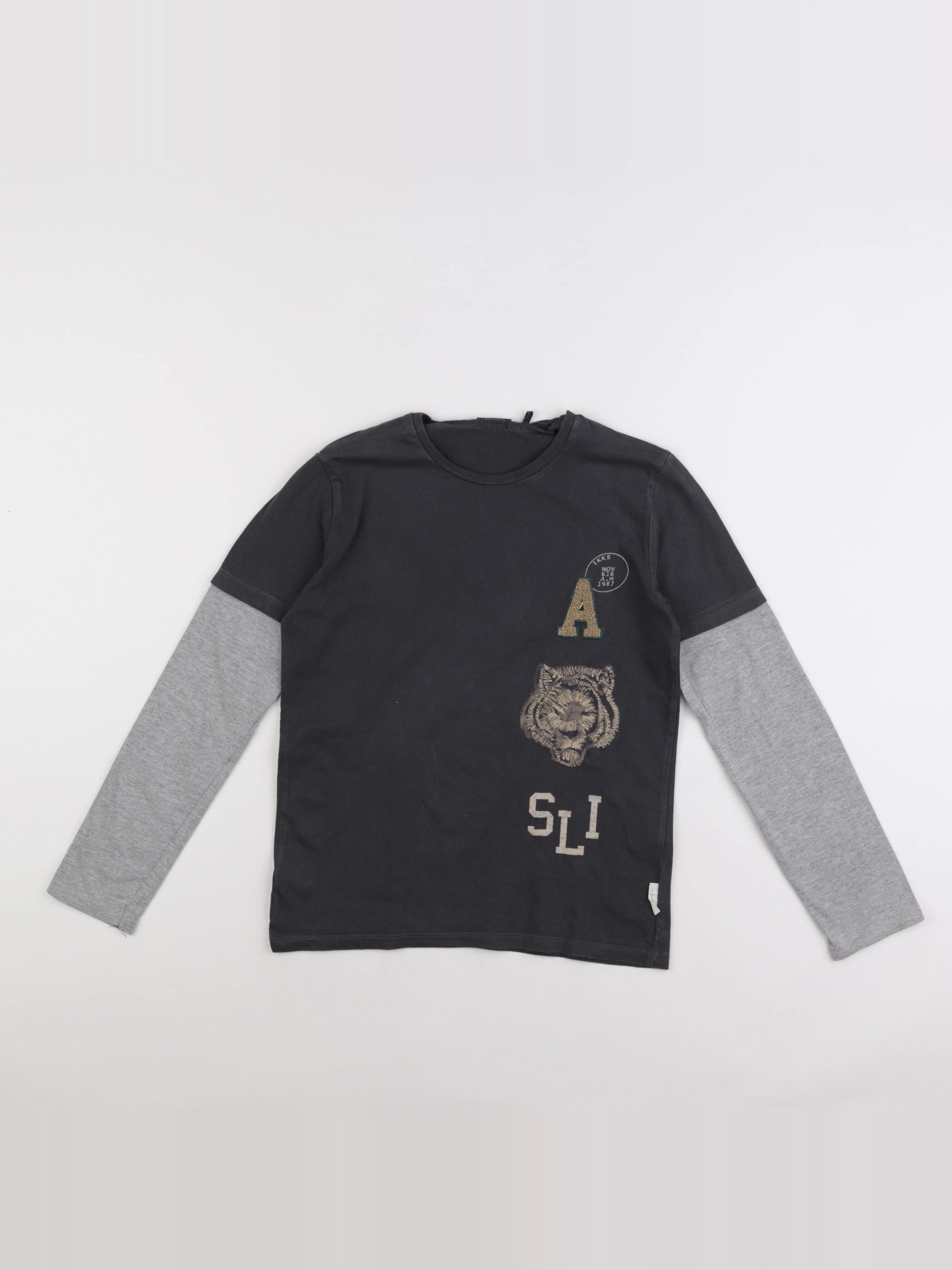 IKKS - tee-shirt gris - 10 ans