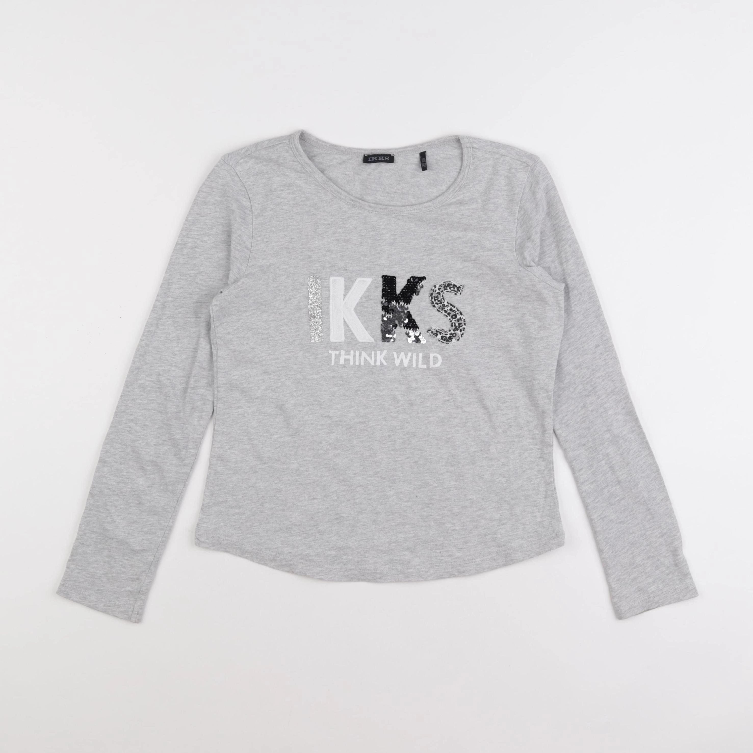 IKKS - tee-shirt gris - 10 ans