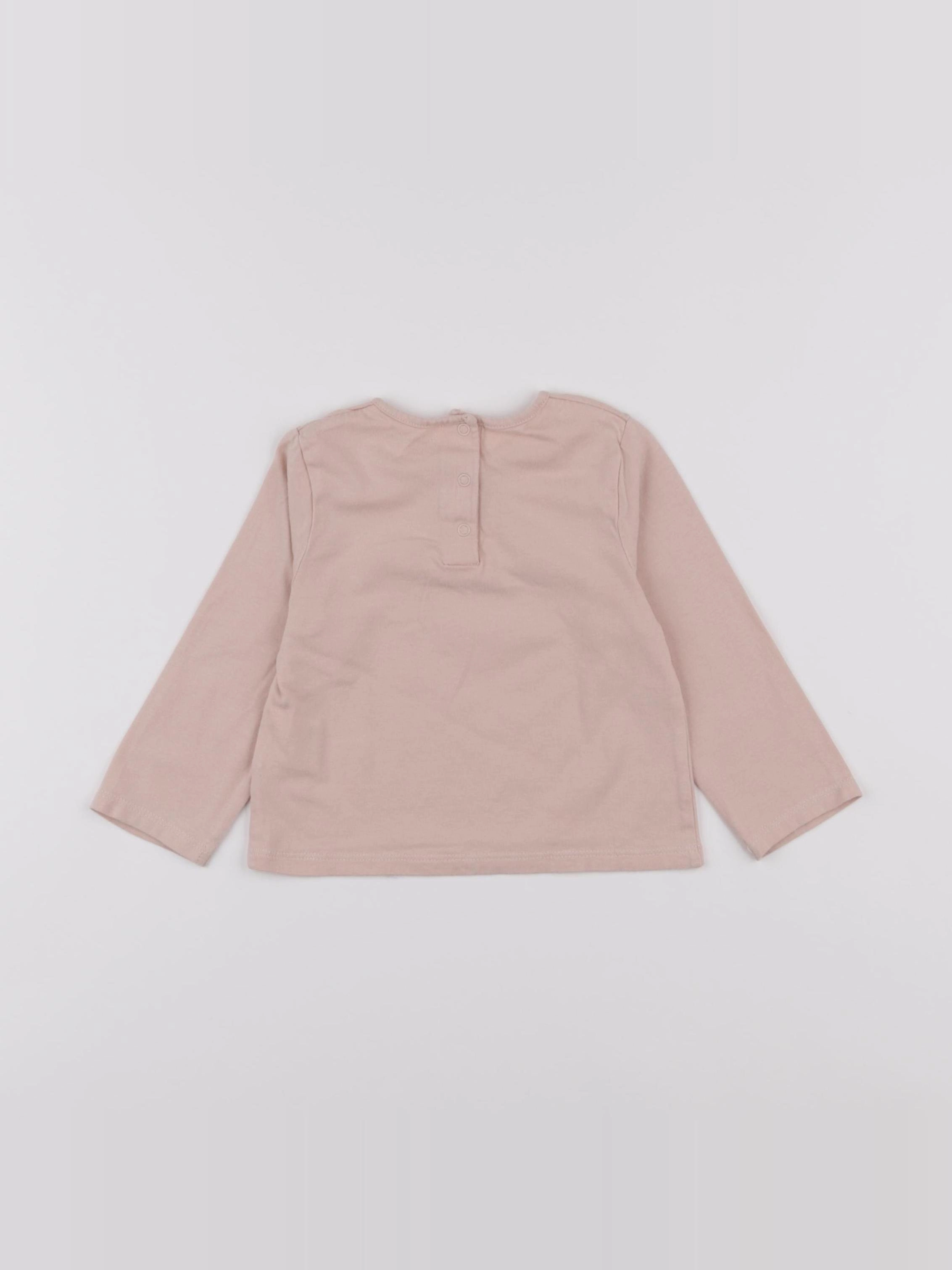 Vertbaudet - tee-shirt rose - 12 mois
