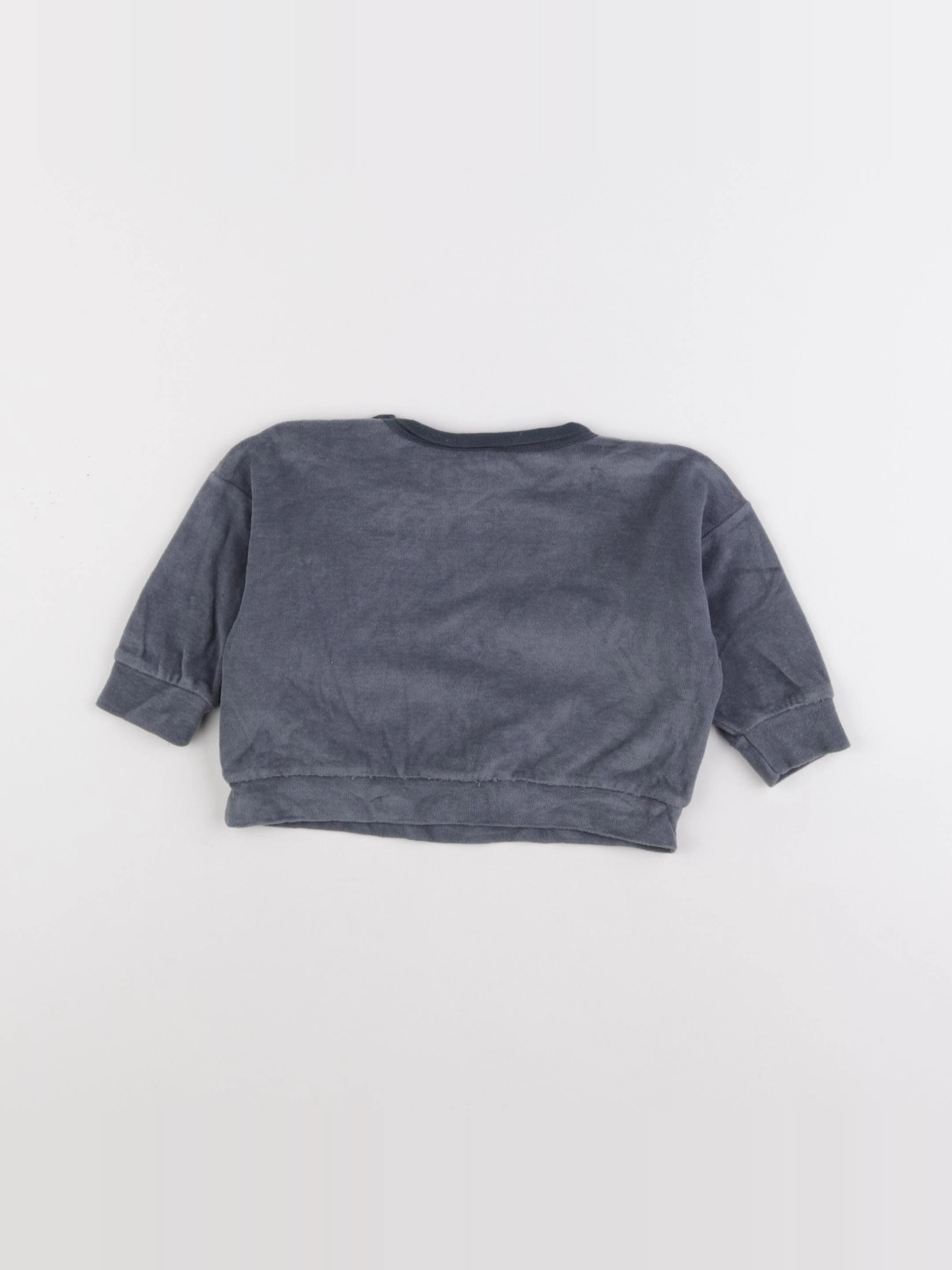 Petit Bateau - sweat gris - 6 mois