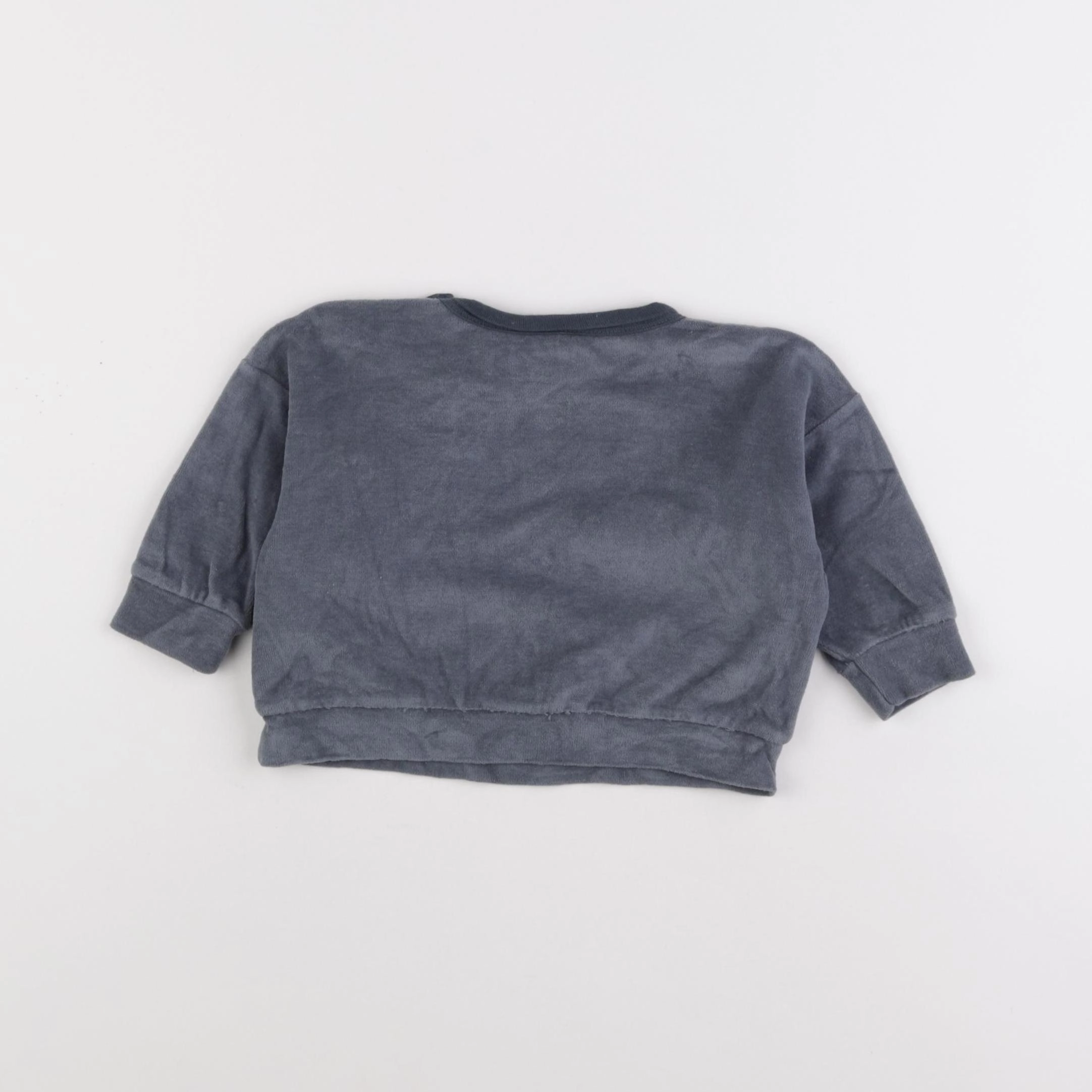 Petit Bateau - sweat gris - 6 mois