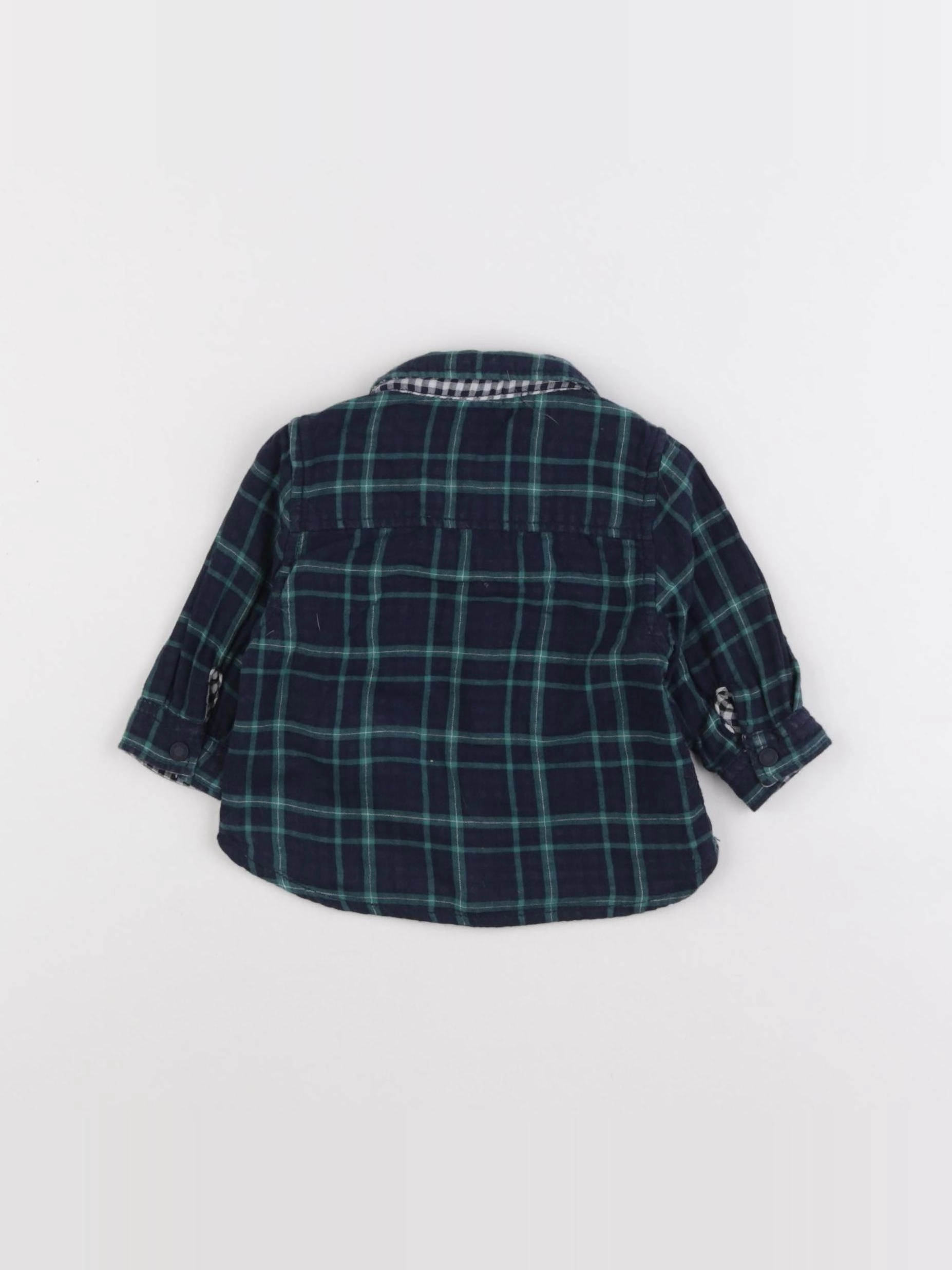 Tape à l'oeil - chemise réversible bleu, vert - 3 mois