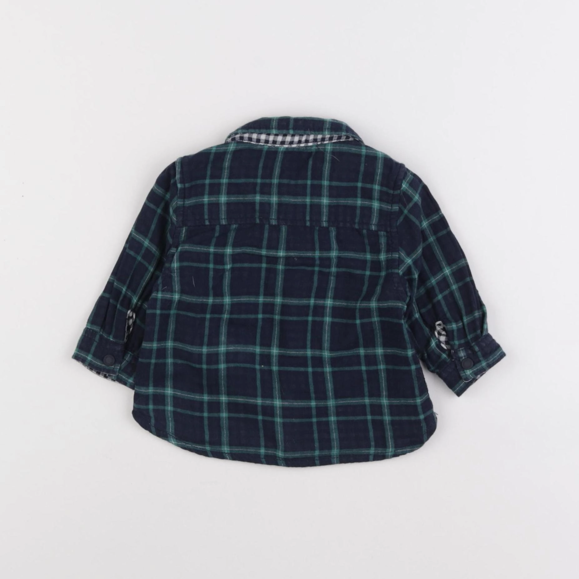 Tape à l'oeil - chemise réversible bleu, vert - 3 mois