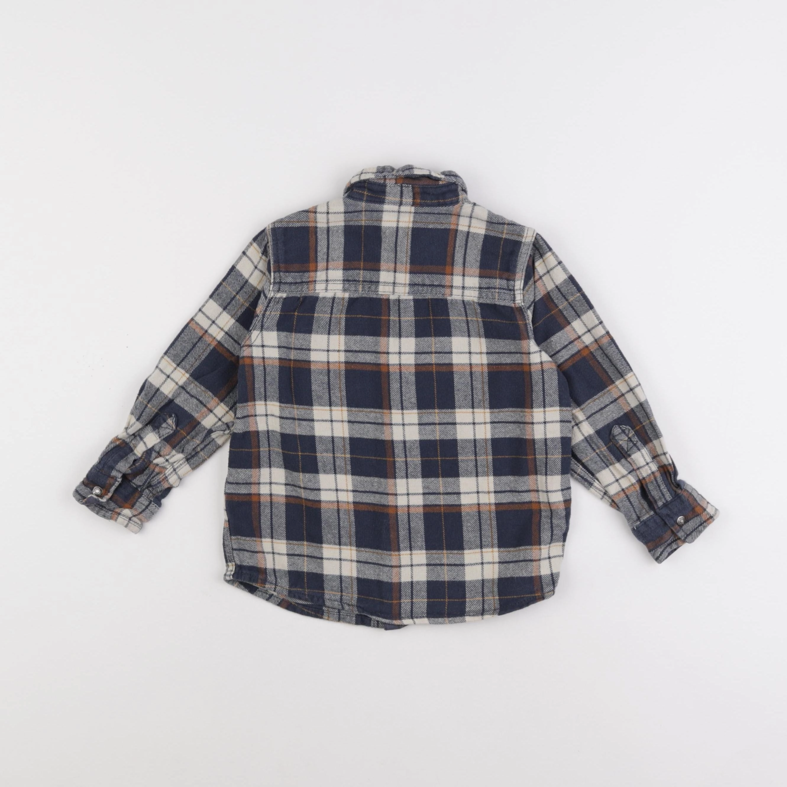 Vertbaudet - chemise beige, bleu - 4 ans