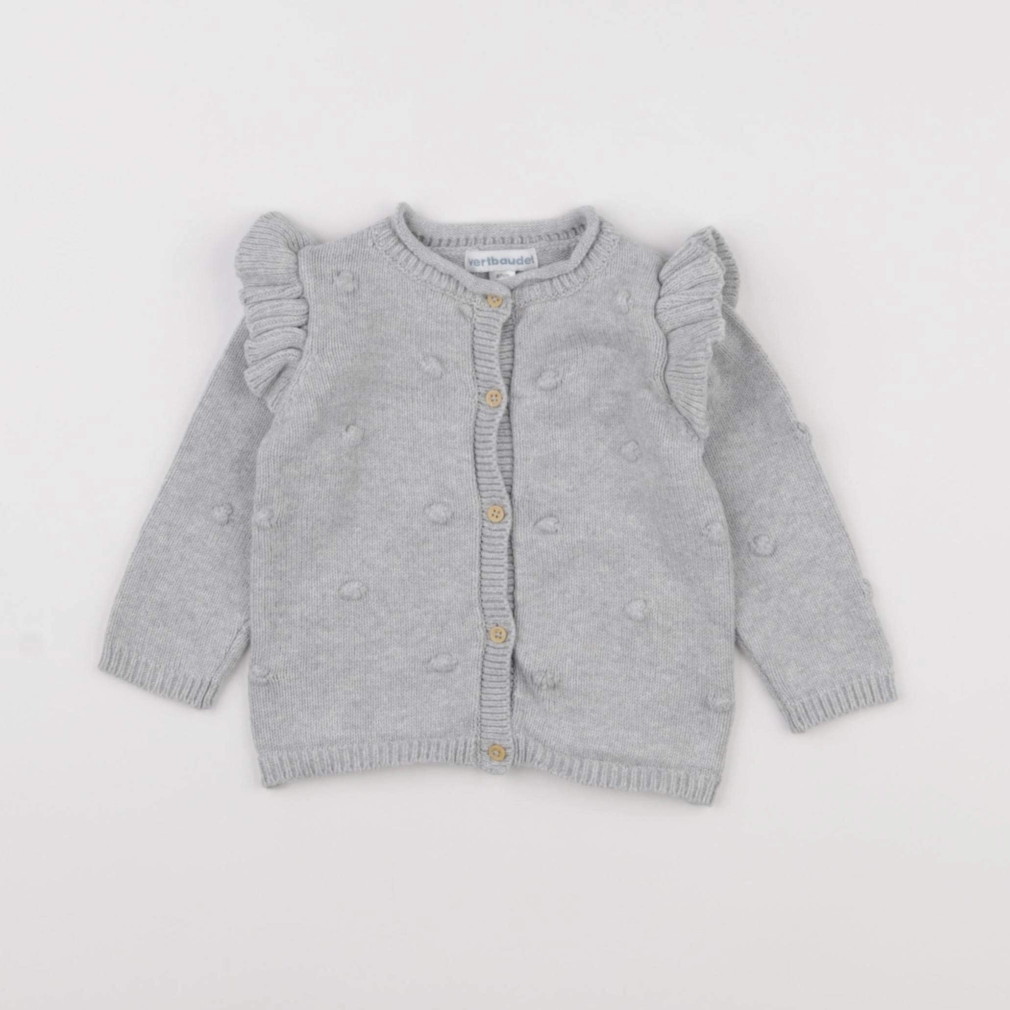 Vertbaudet - gilet gris - 6 mois