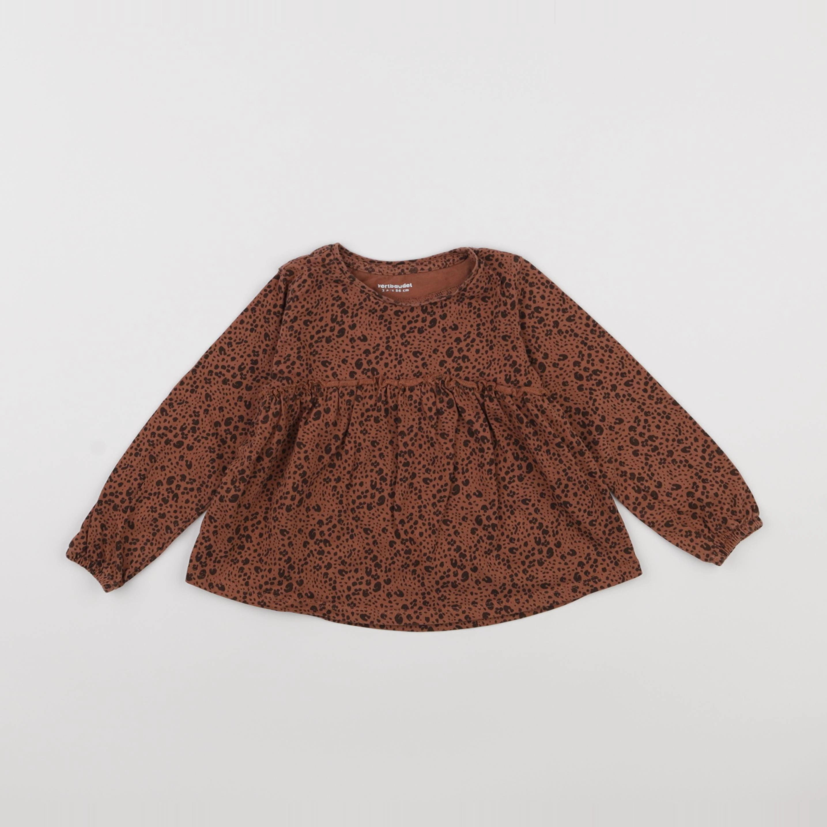 Vertbaudet - tee-shirt marron - 2 ans