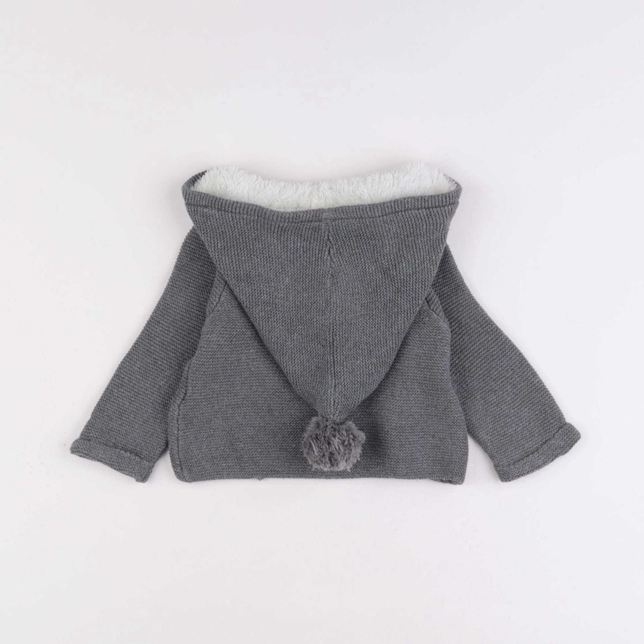 Vertbaudet - gilet gris - 6 mois