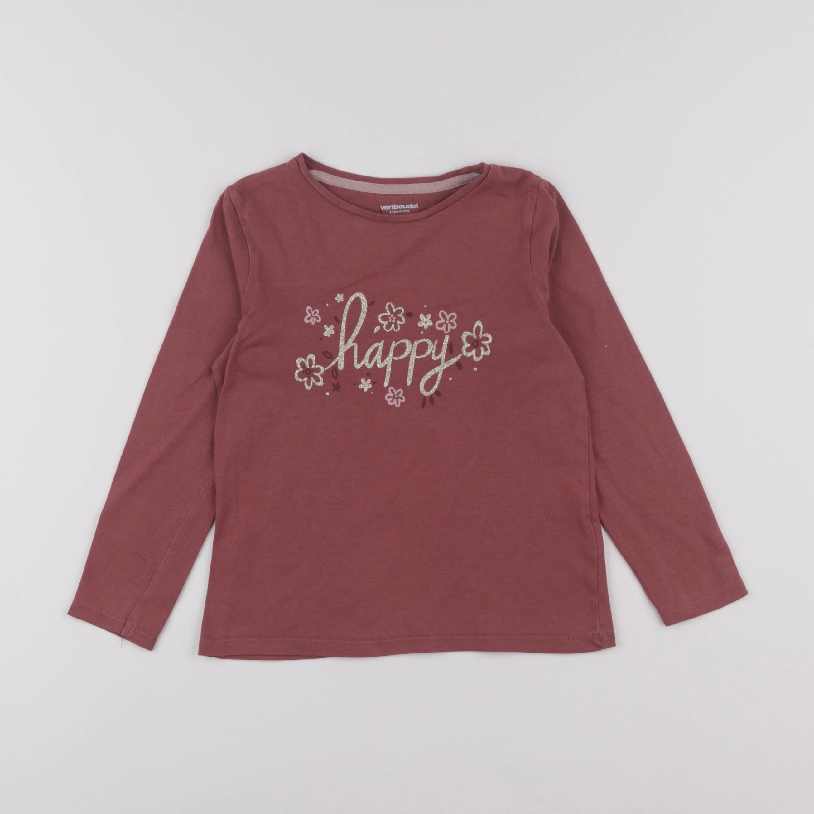 Vertbaudet - tee-shirt rose - 6 ans