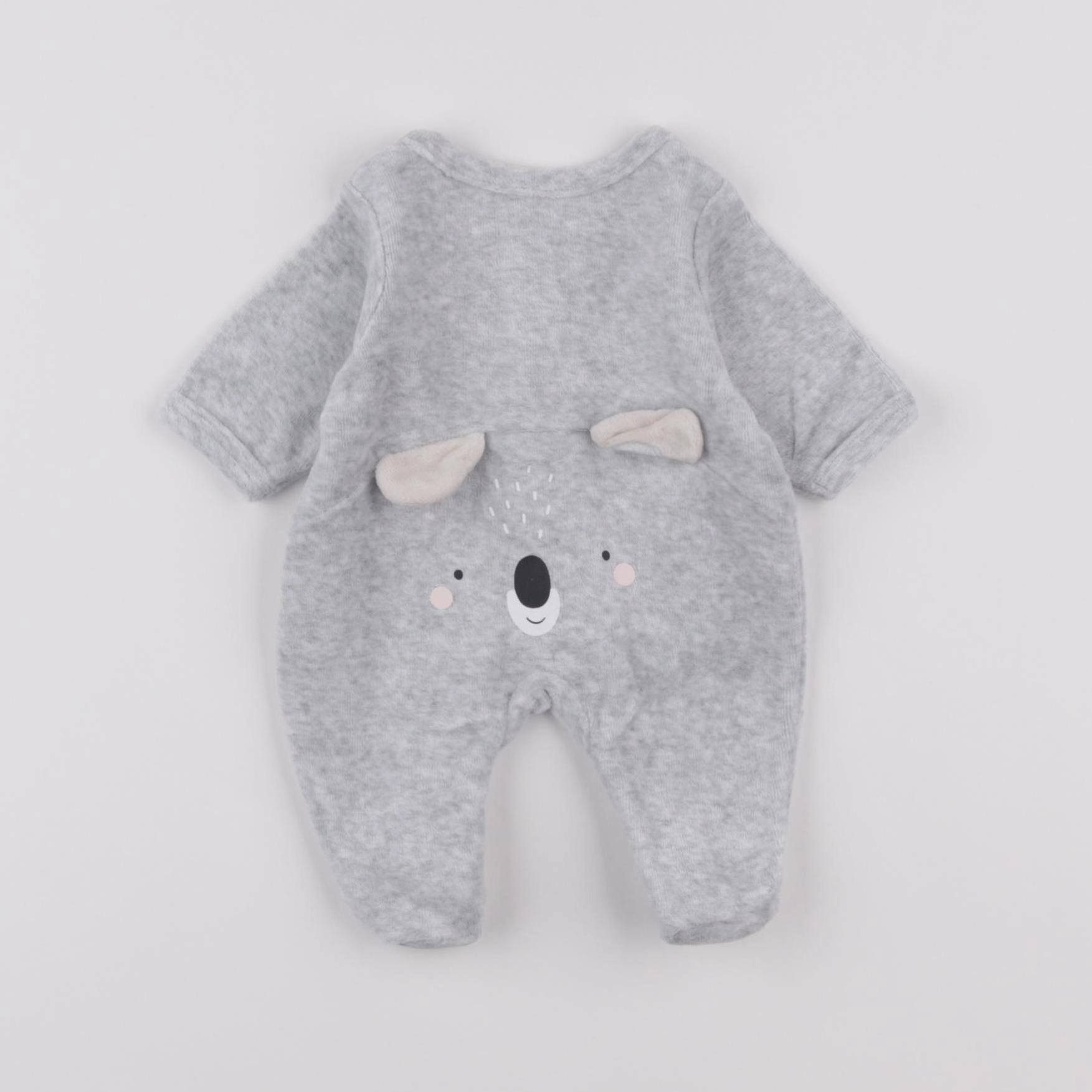 Vertbaudet - pyjama velours gris - Prématuré